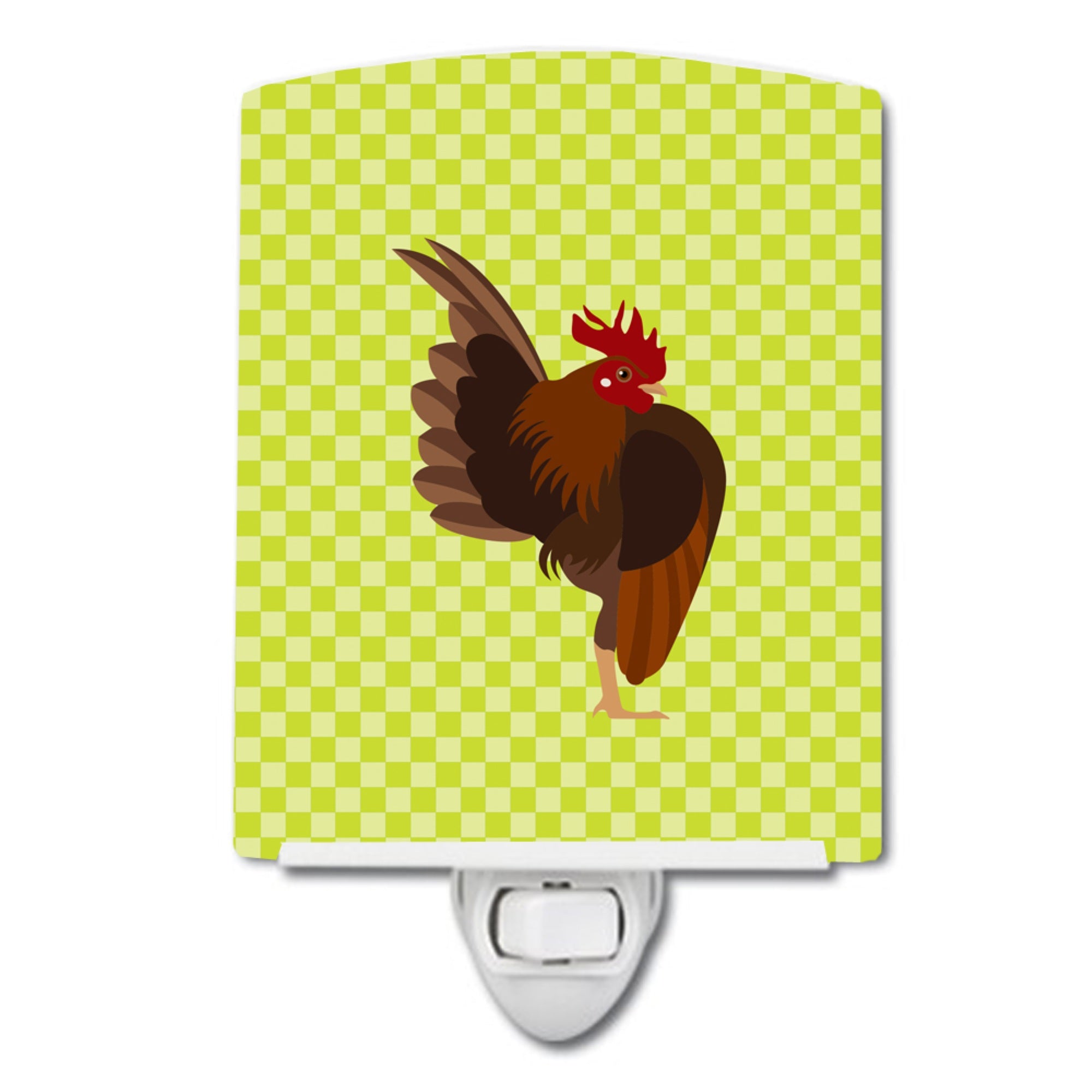  inchCarolines Treasures Malaysian Serama Chicken Green Ceramic Night Light, 6x4, Multicolor inch