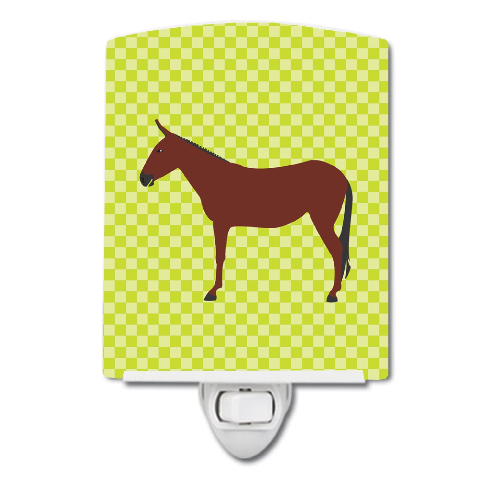  inchCarolines Treasures Hinny Horse Donkey Green Ceramic Night Light, 6x4, Multicolor inch