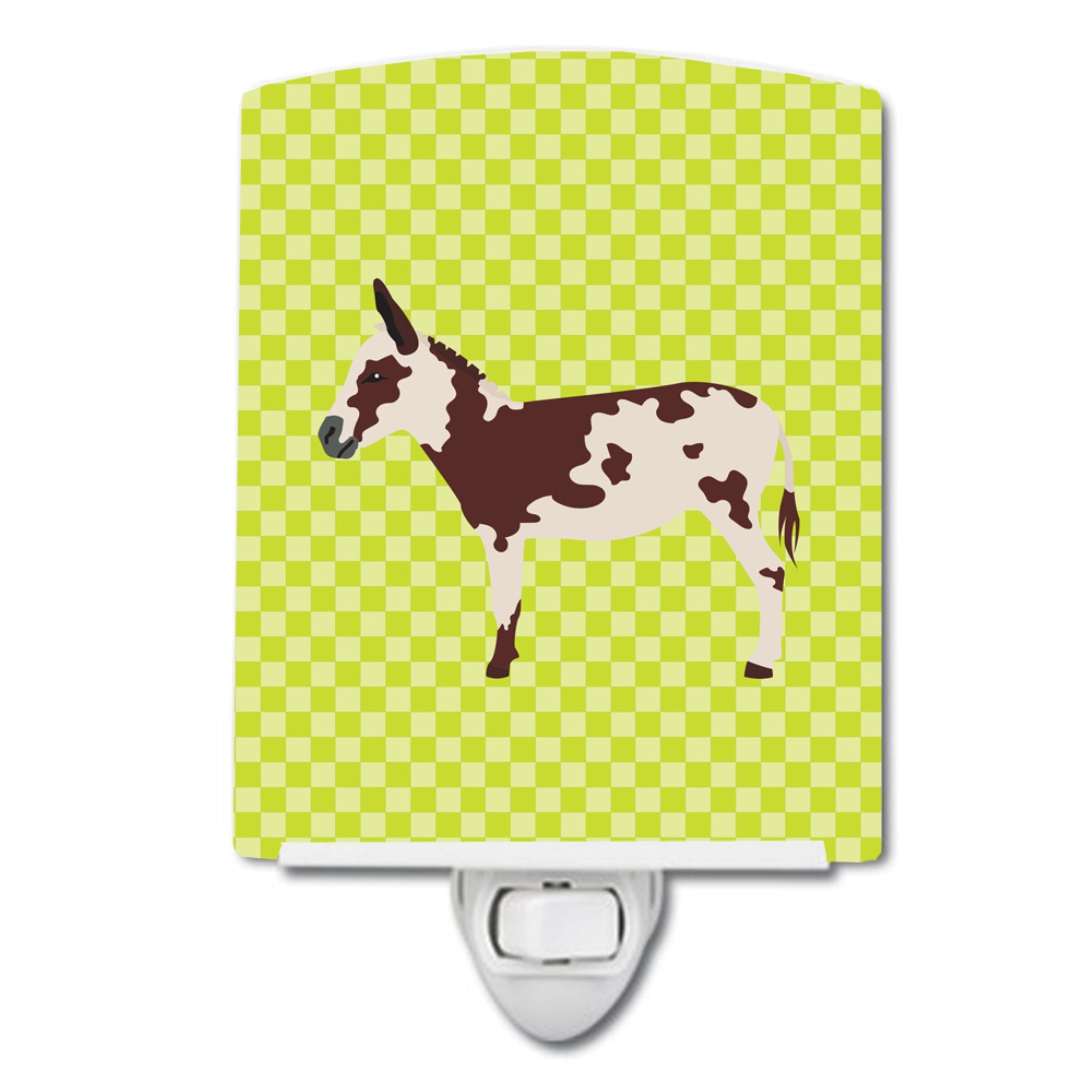  inchCarolines Treasures American Spotted Donkey Green Ceramic Night Light, 6x4, Multicolor inch