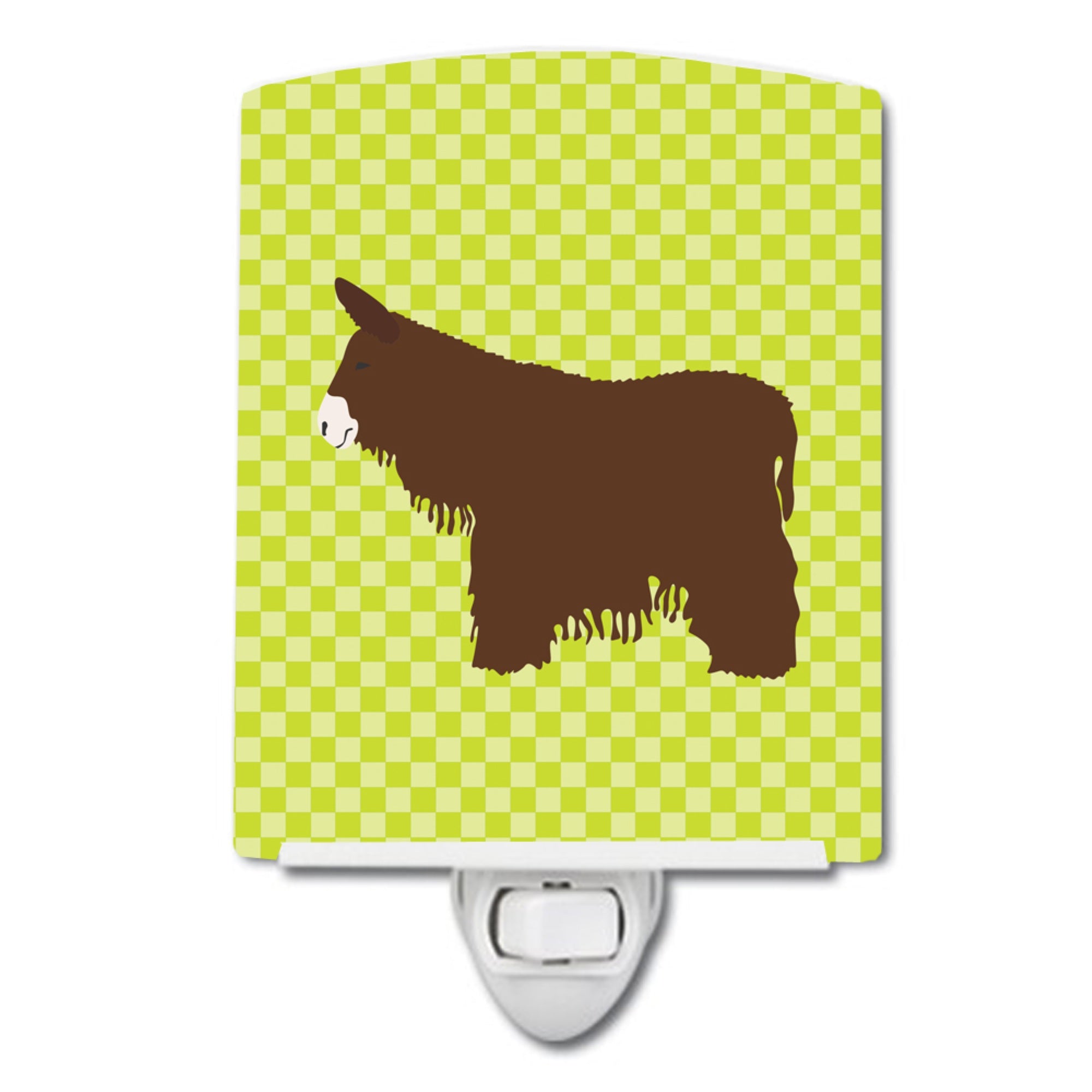  inchCarolines Treasures Poitou Poiteuin Donkey Green Ceramic Night Light, 6x4, Multicolor inch