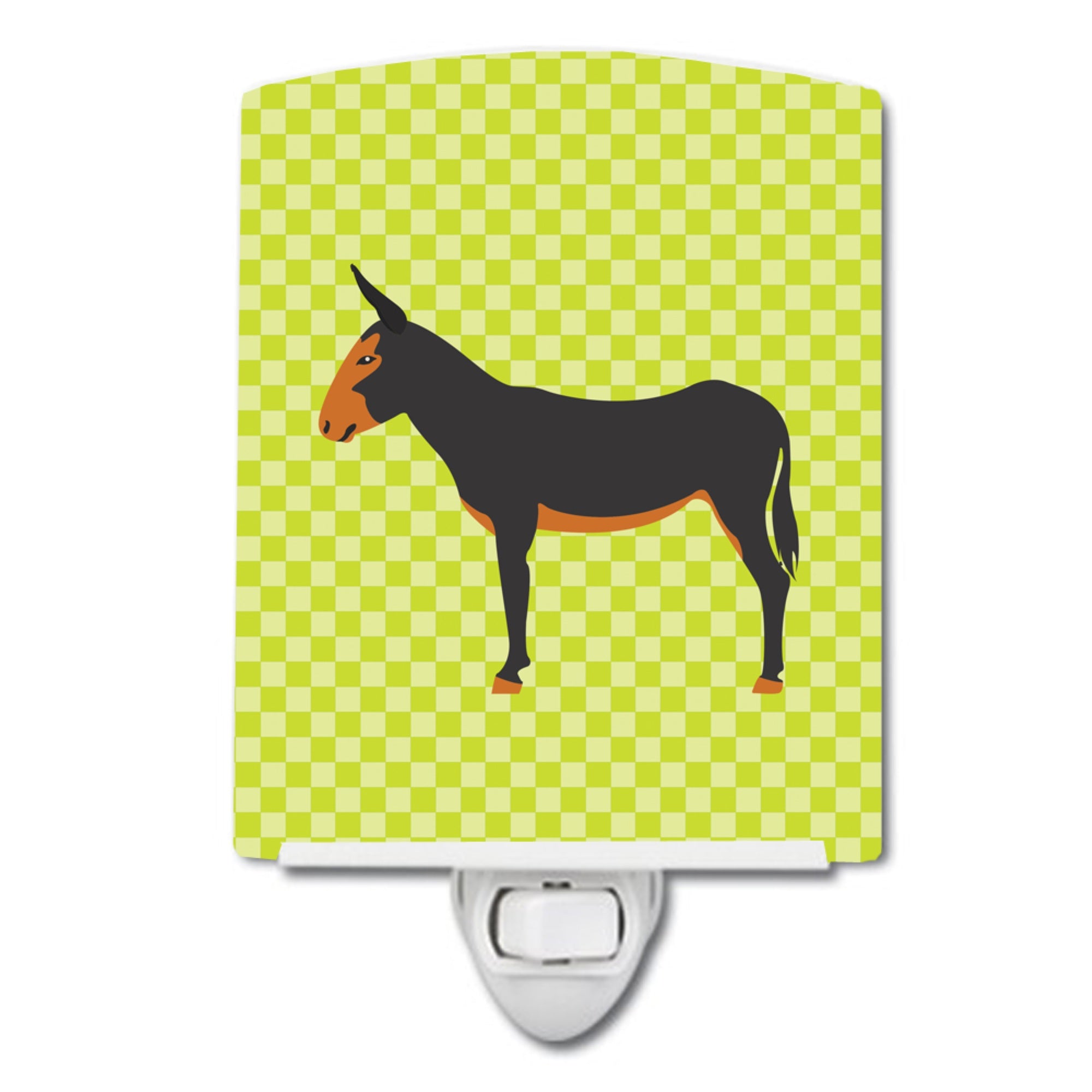  inchCarolines Treasures Catalan Donkey Green Ceramic Night Light, 6x4, Multicolor inch