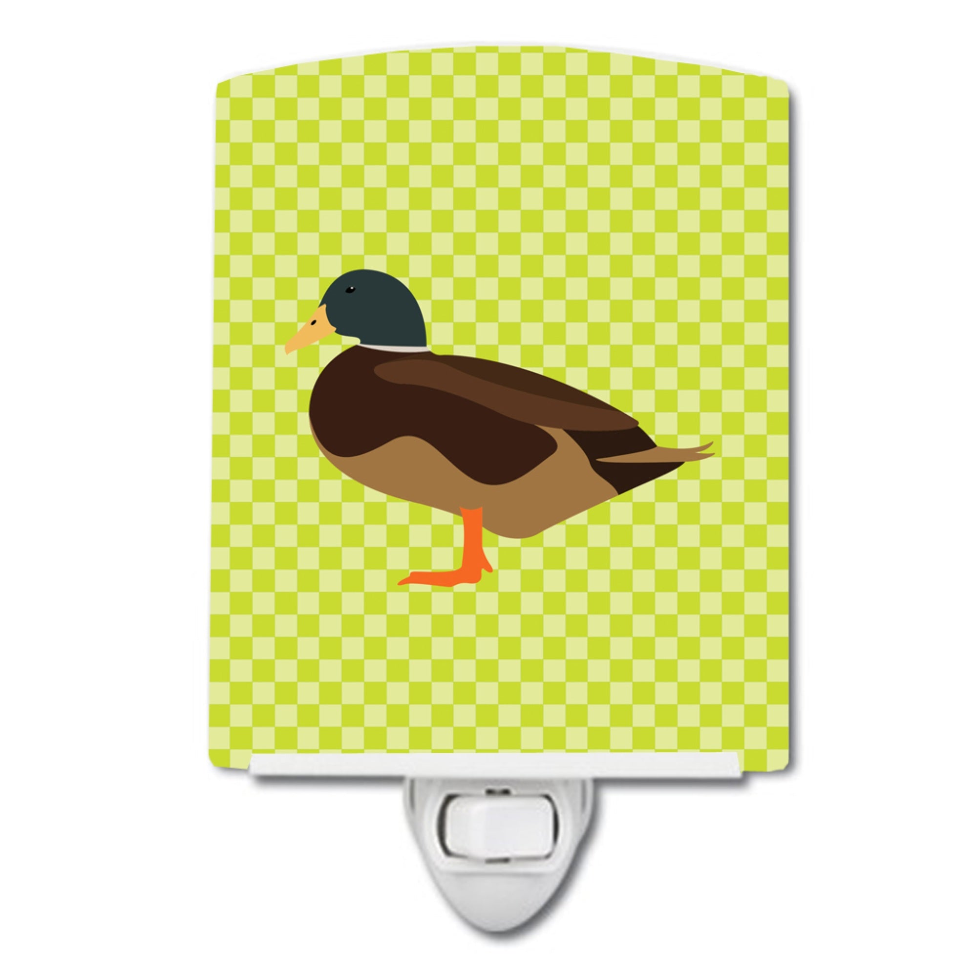  inchCarolines Treasures Silver Bantam Duck Green Ceramic Night Light, 6x4, Multicolor inch