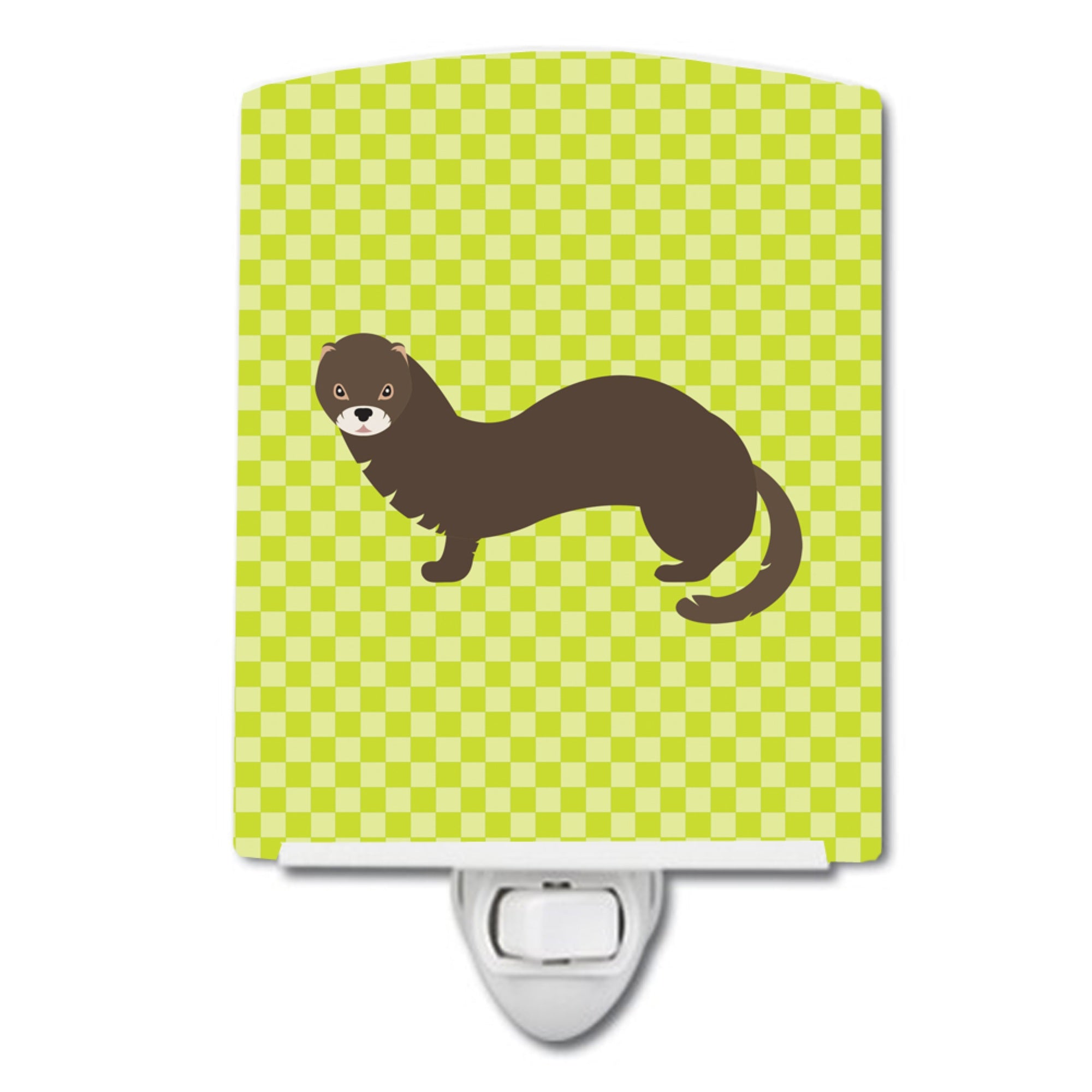  inchCarolines Treasures Russian or European Mink Green Ceramic Night Light, 6x4, Multicolor inch