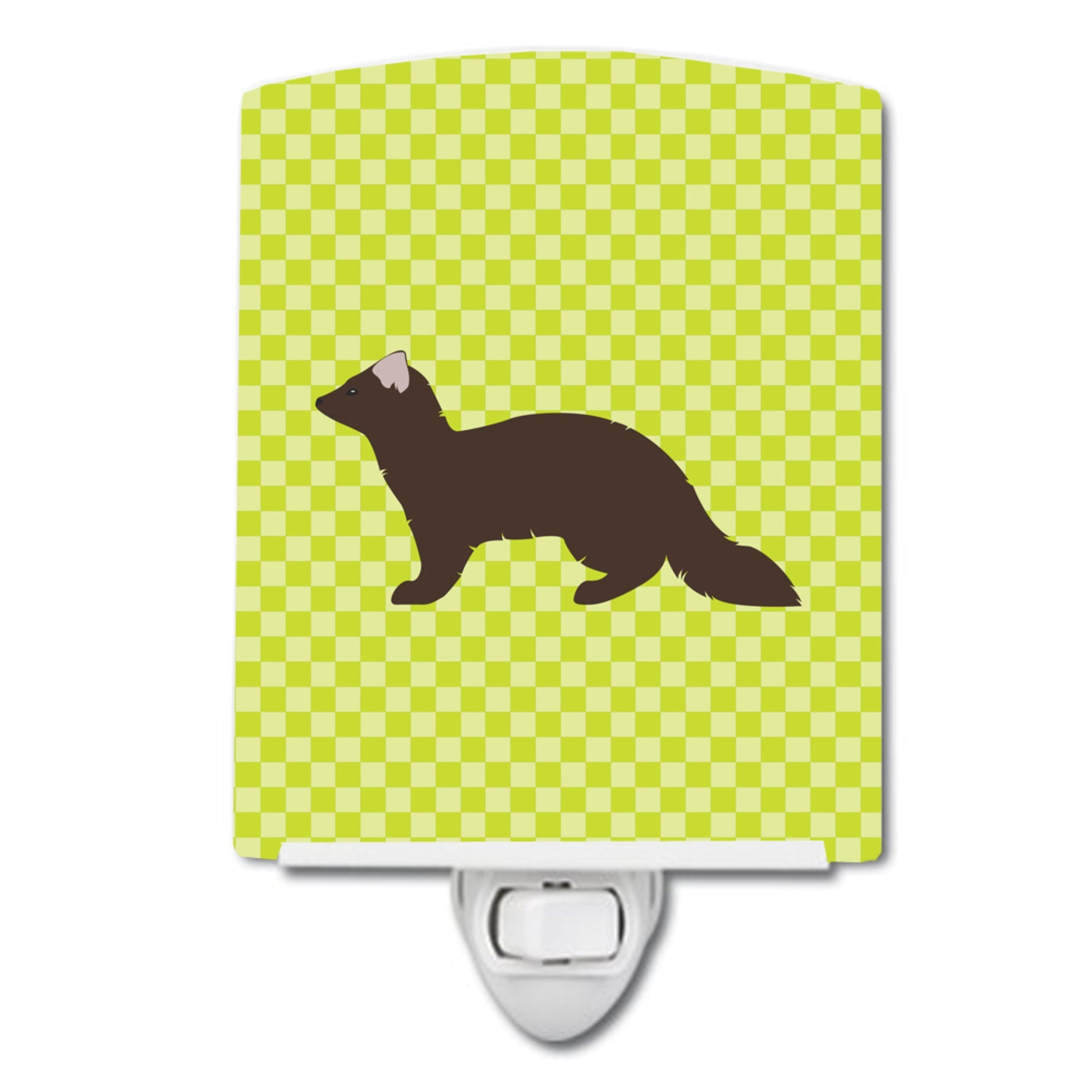  inchCarolines Treasures Sable Marten Green Ceramic Night Light, 6x4, Multicolor inch