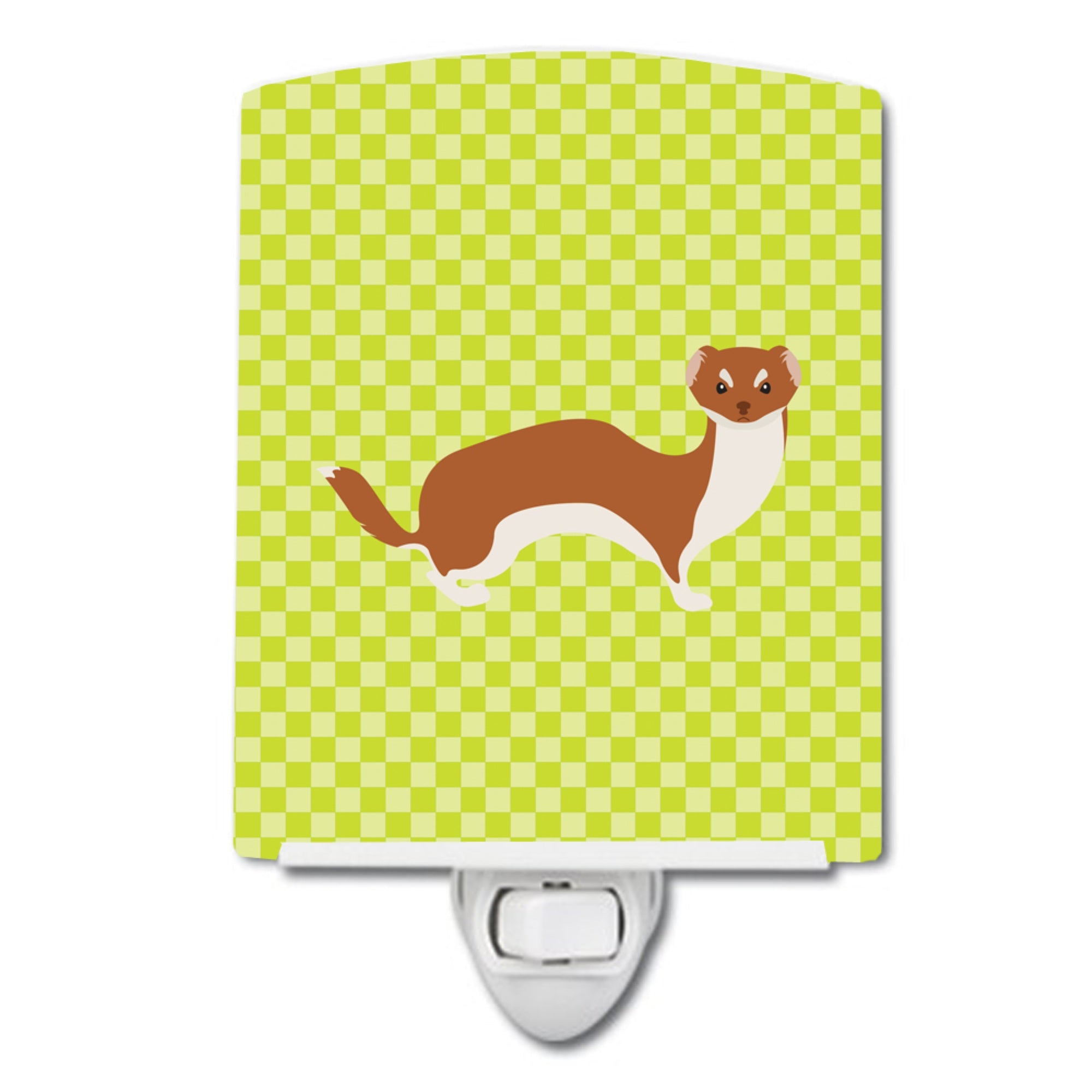  inchCarolines Treasures Weasel Green Ceramic Night Light, 6x4, Multicolor inch