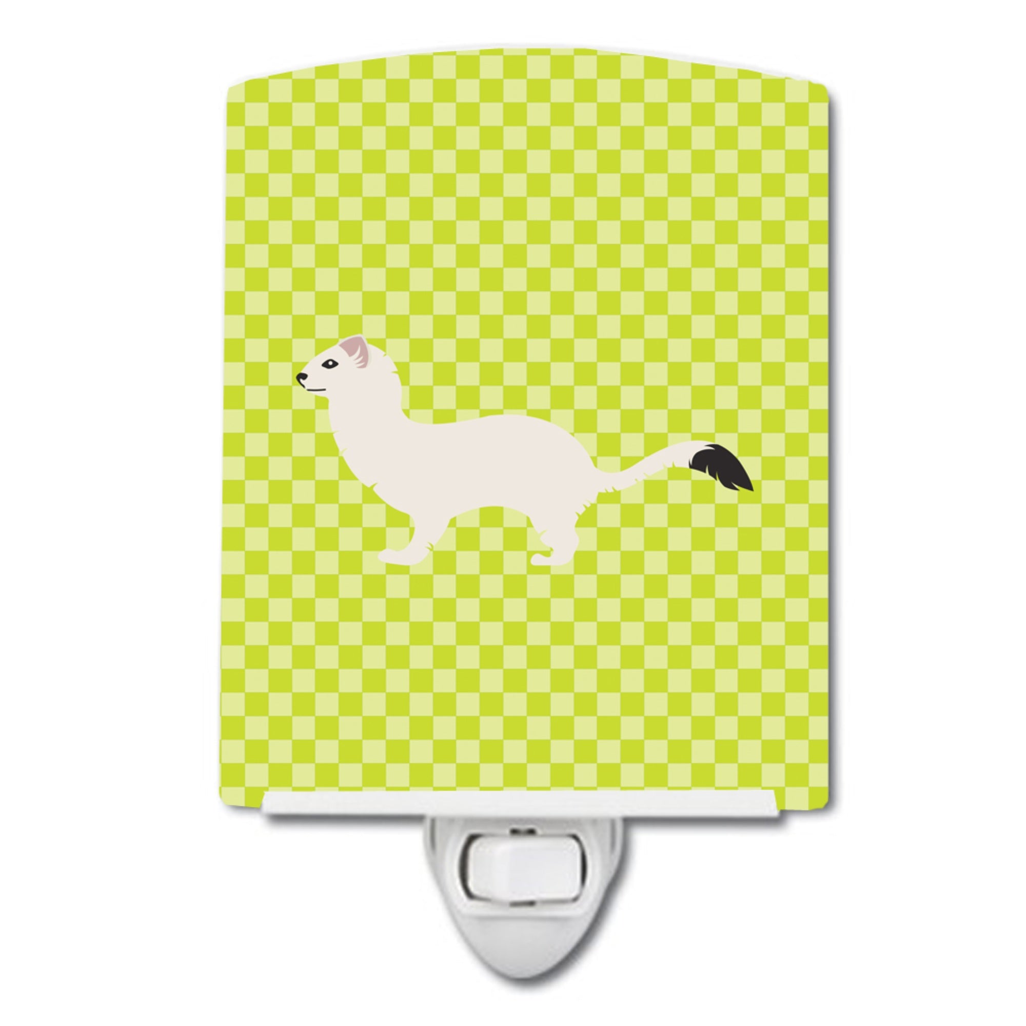  inchCarolines Treasures Stoat Shorttailed Weasel Green Ceramic Night Light, 6x4, Multicolor inch