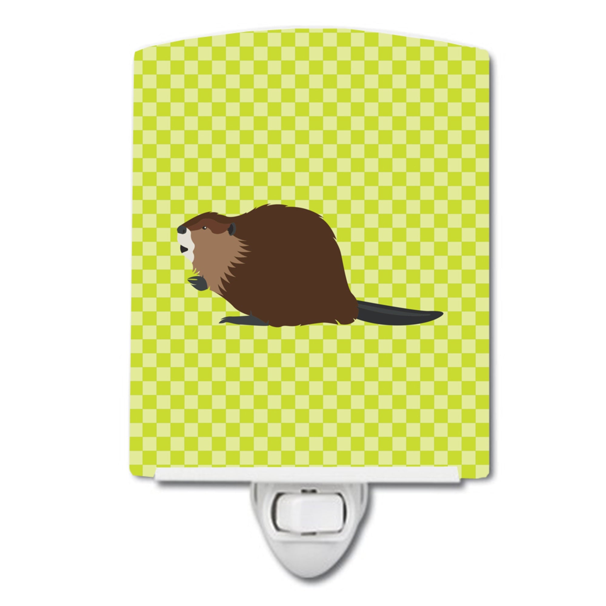  inchCarolines Treasures Eurasian Beaver Green Ceramic Night Light, 6x4, Multicolor inch