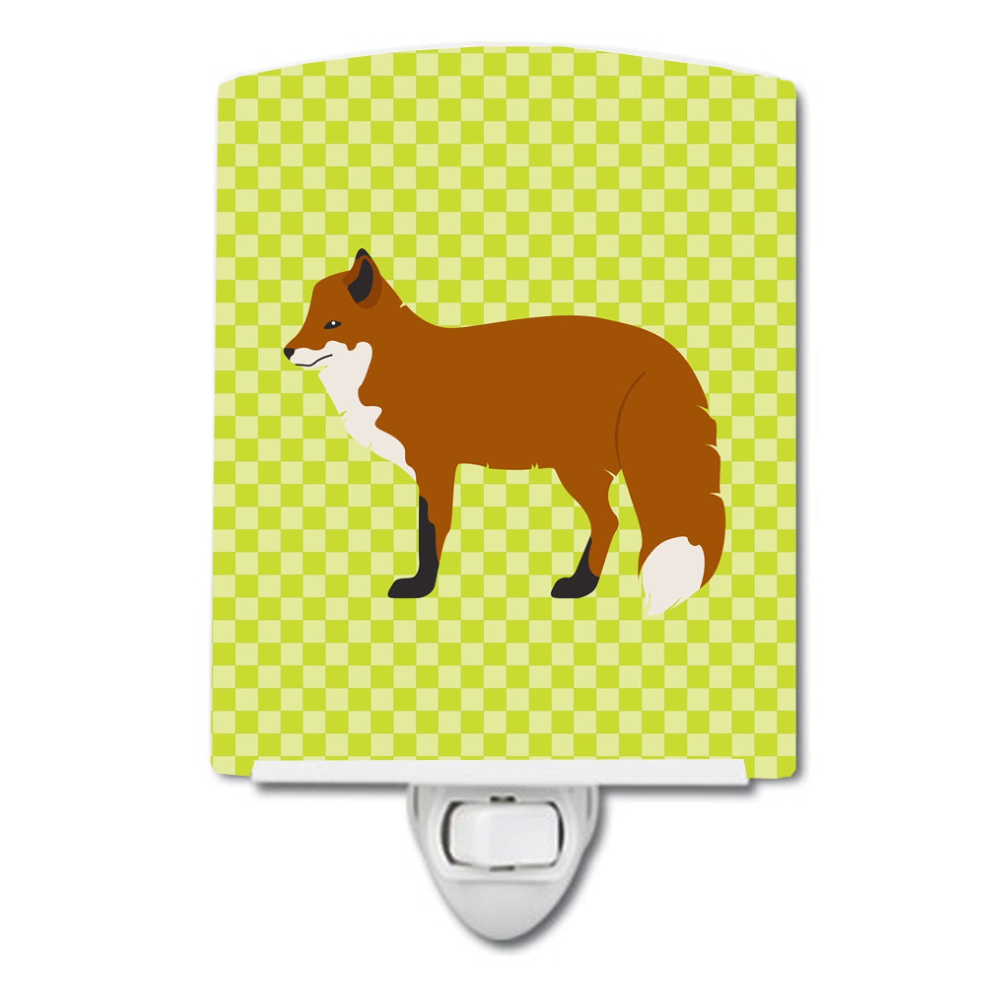  inchCarolines Treasures Red Fox Green Ceramic Night Light, 6x4, Multicolor inch