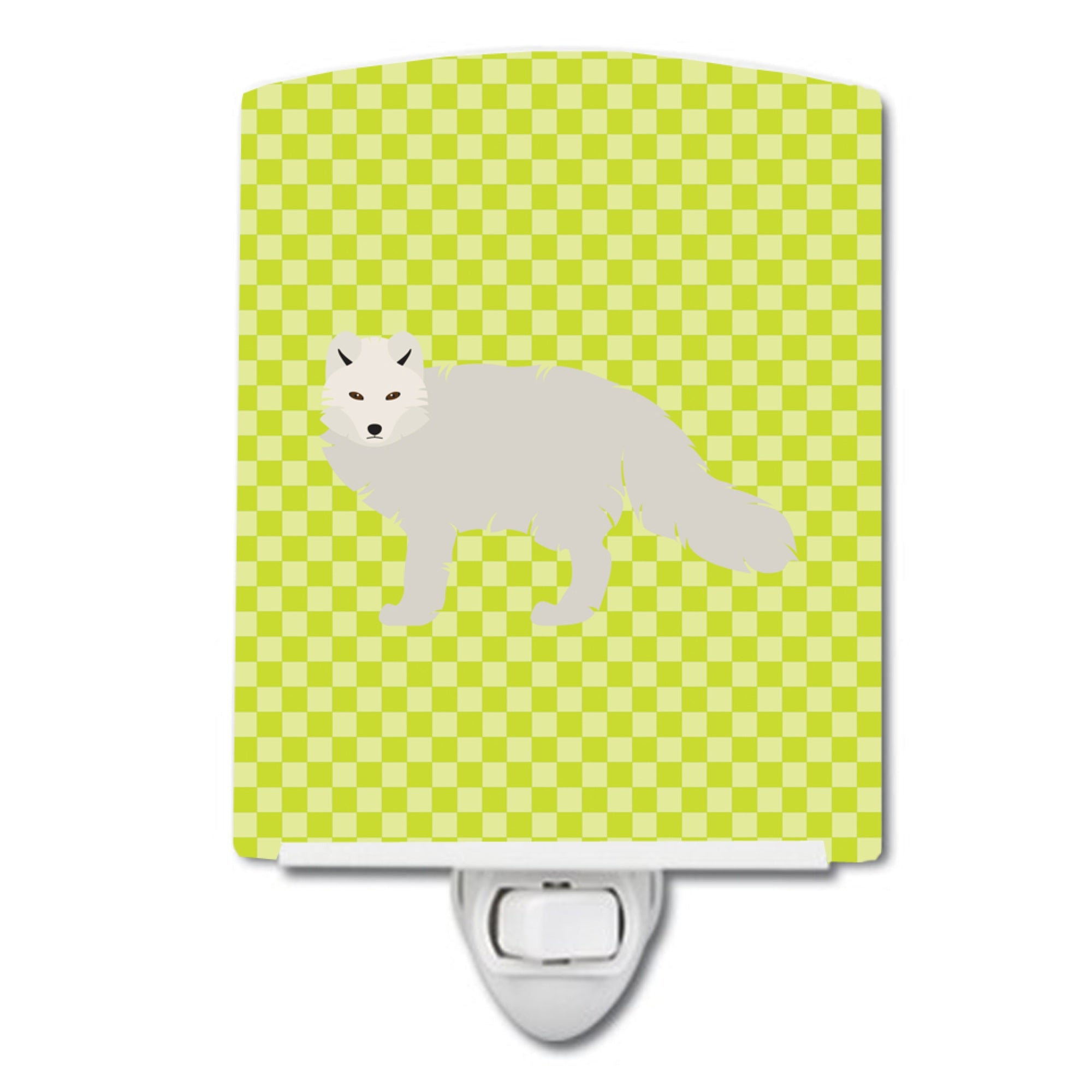  inchCarolines Treasures White Arctic Fox Green Ceramic Night Light, 6x4, Multicolor inch