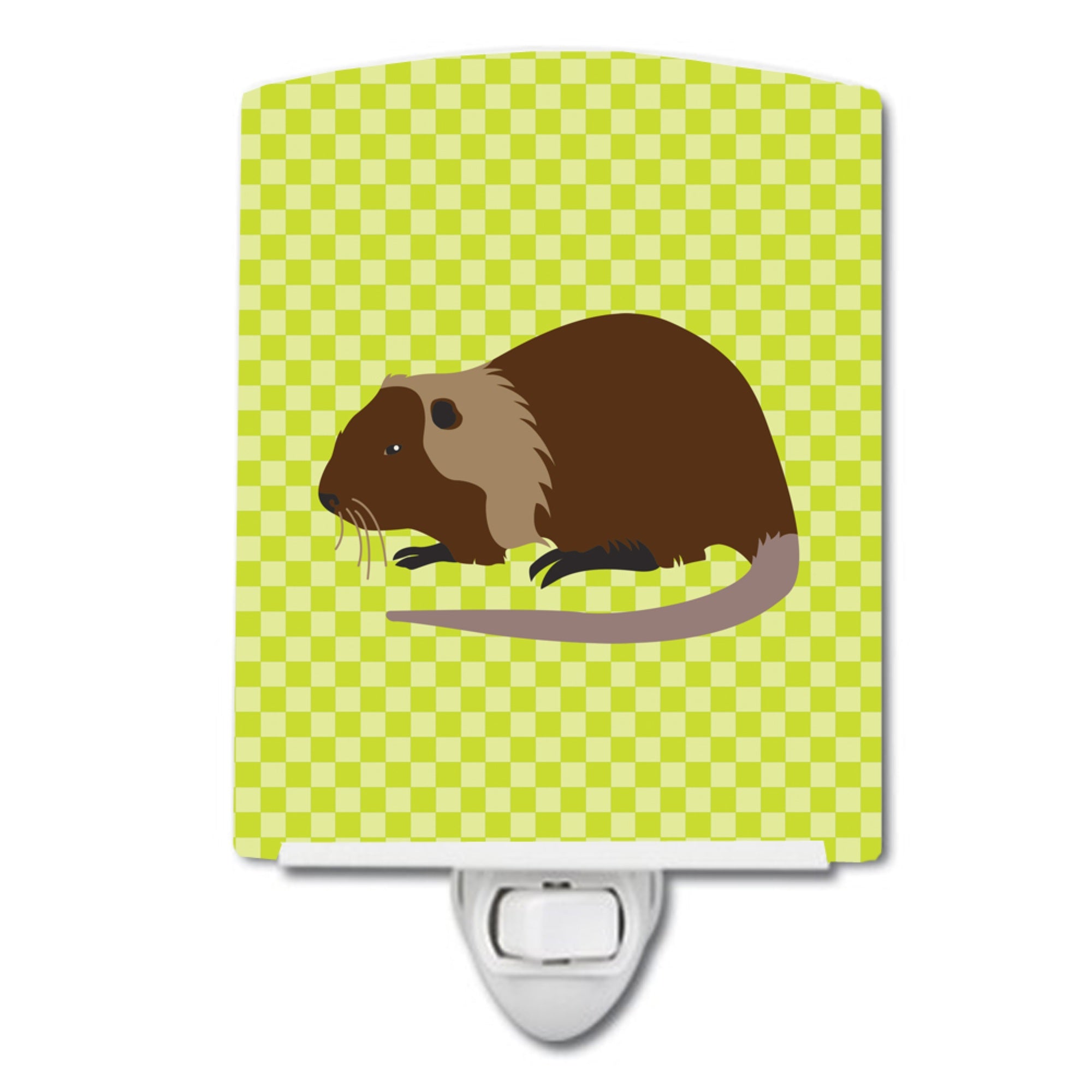  inchCarolines Treasures Coypu Nutria River Rat Green Ceramic Night Light, 6x4, Multicolor inch