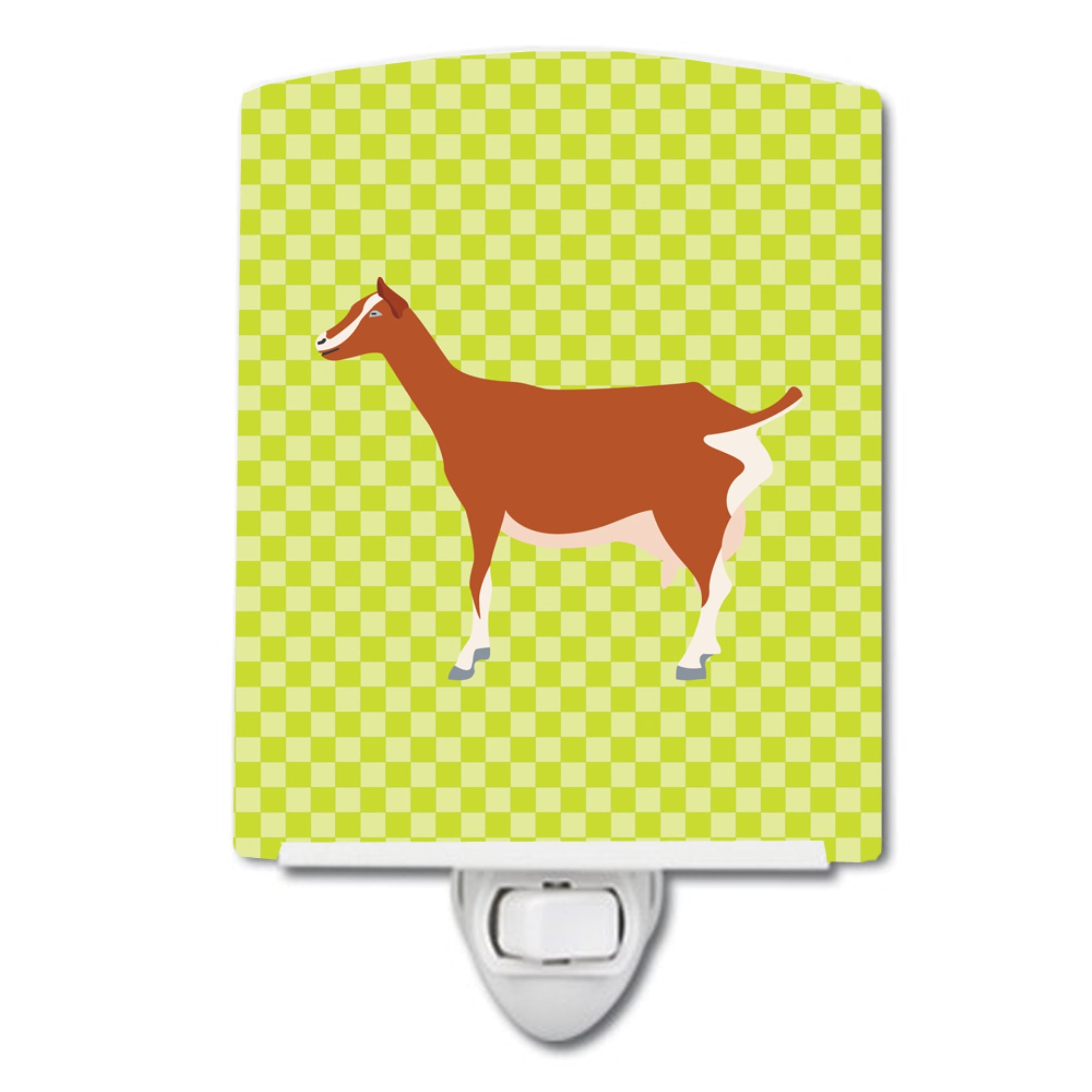  inchCarolines Treasures Toggenburger Goat Green Ceramic Night Light, 6x4, Multicolor inch