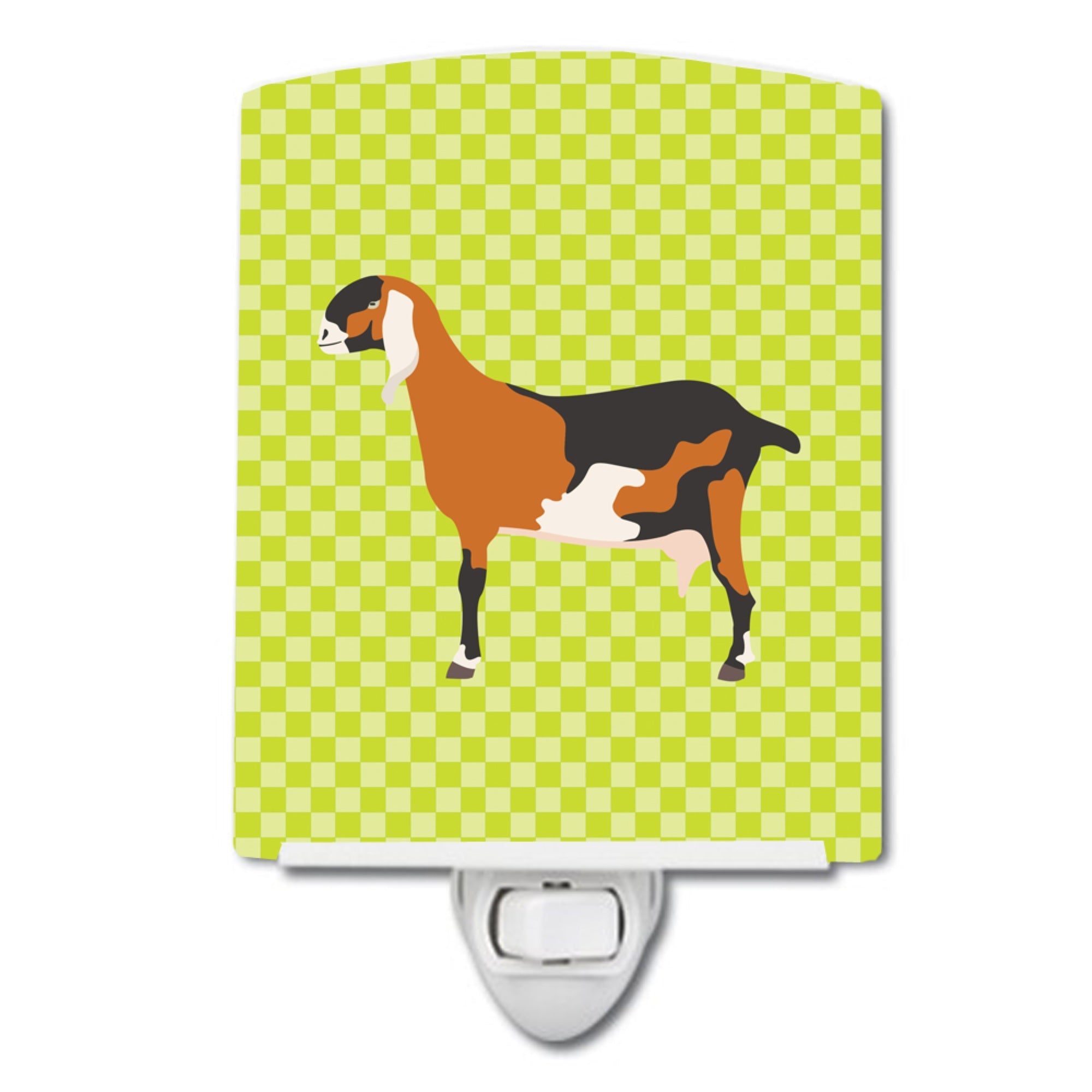  inchCarolines Treasures Anglo Nubian Goat Green Ceramic Night Light, 6x4, Multicolor inch