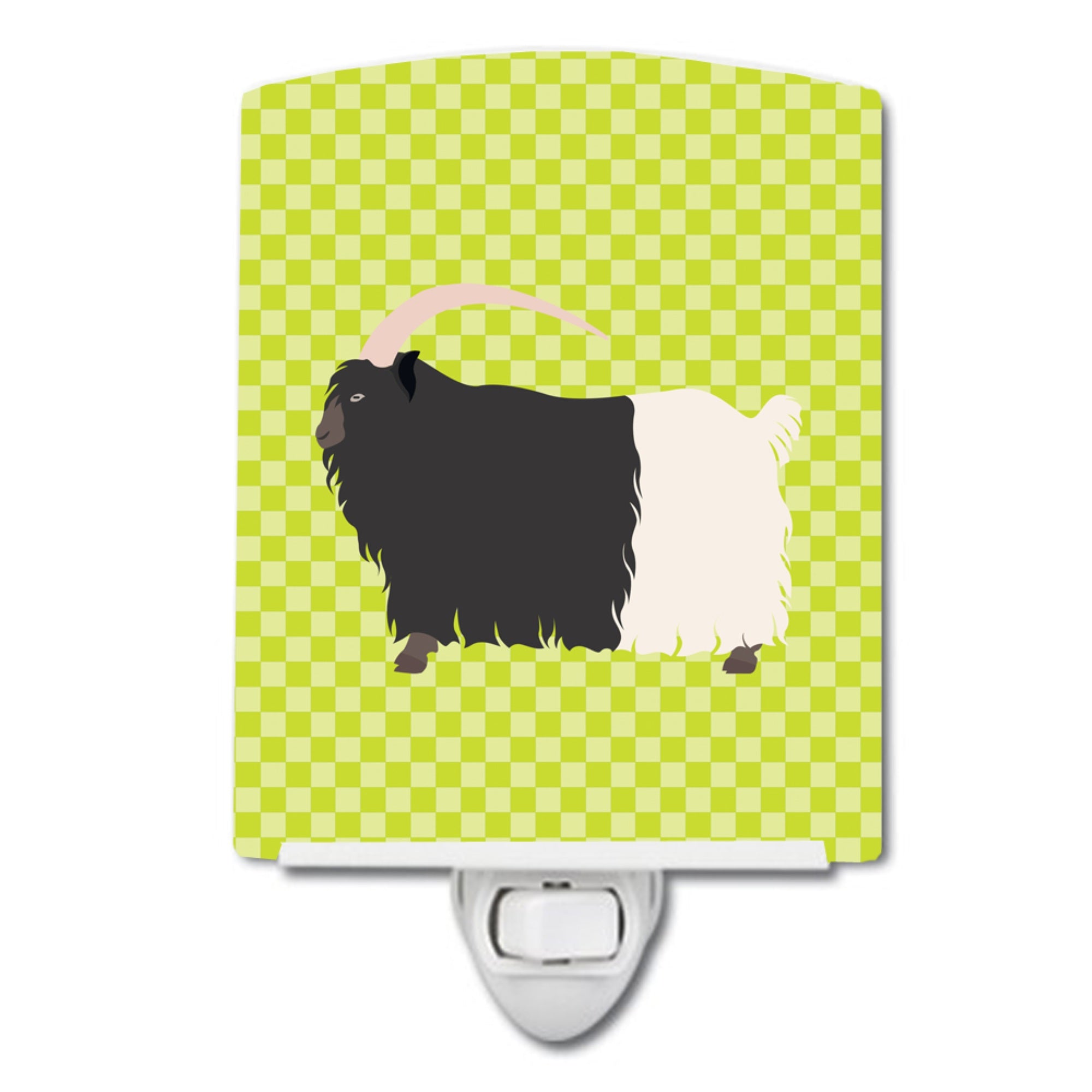  inchCarolines Treasures Welsh BlackNecked Goat Green Ceramic Night Light, 6x4, Multicolor inch