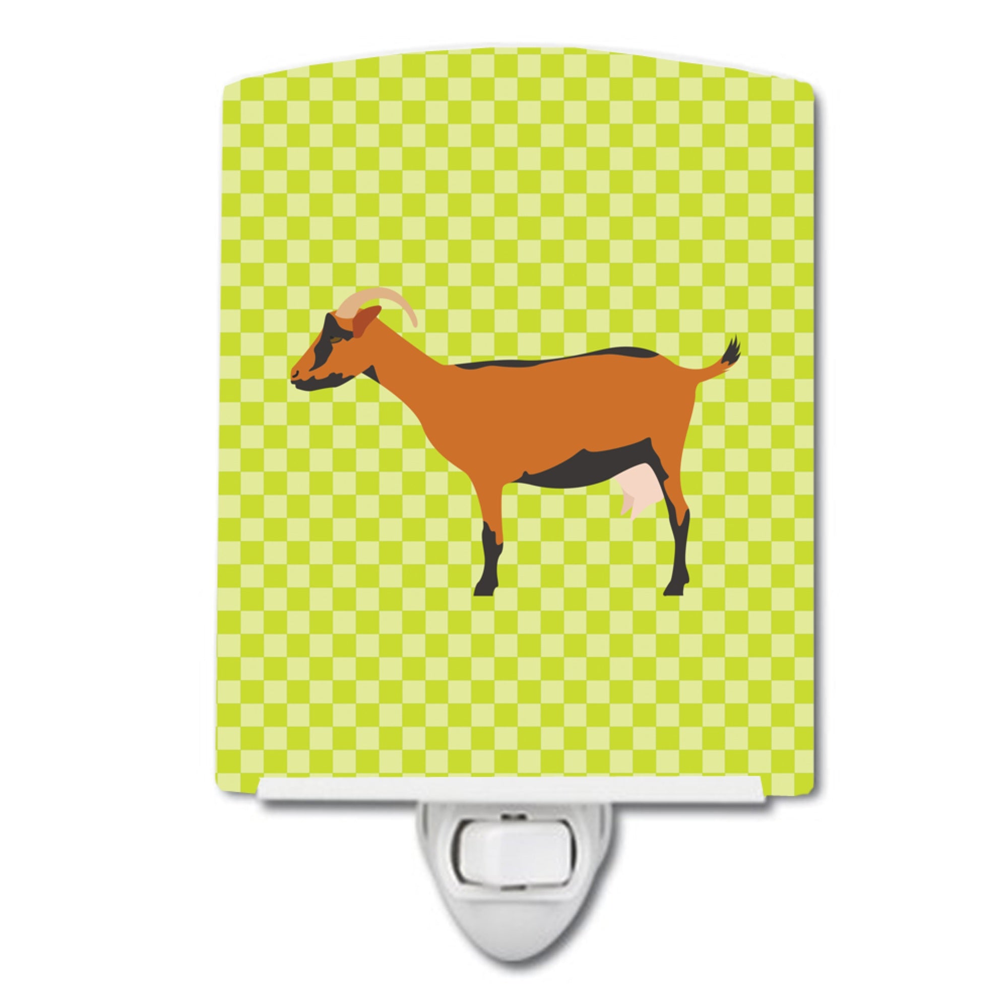  inchCarolines Treasures Oberhasli Goat Green Ceramic Night Light, 6x4, Multicolor inch