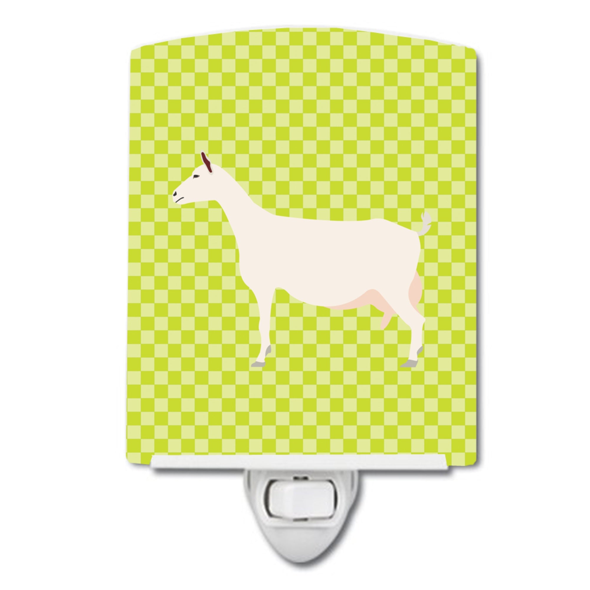  inchCarolines Treasures Saanen Goat Green Ceramic Night Light, 6x4, Multicolor inch