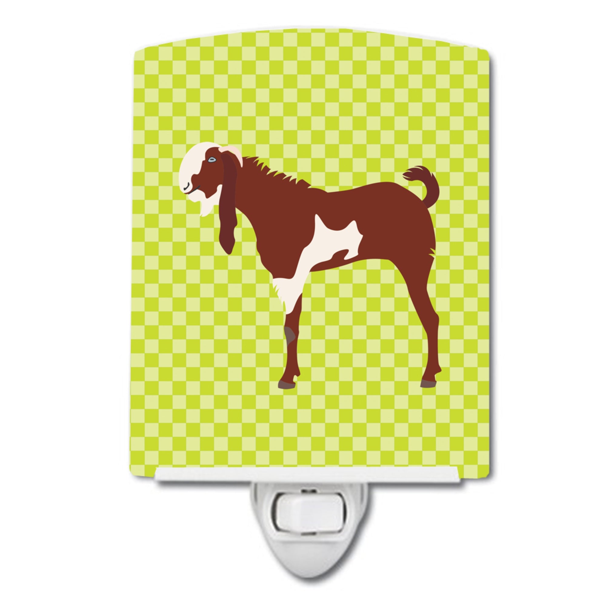  inchCarolines Treasures Jamnapari Goat Green Ceramic Night Light, 6x4, Multicolor inch