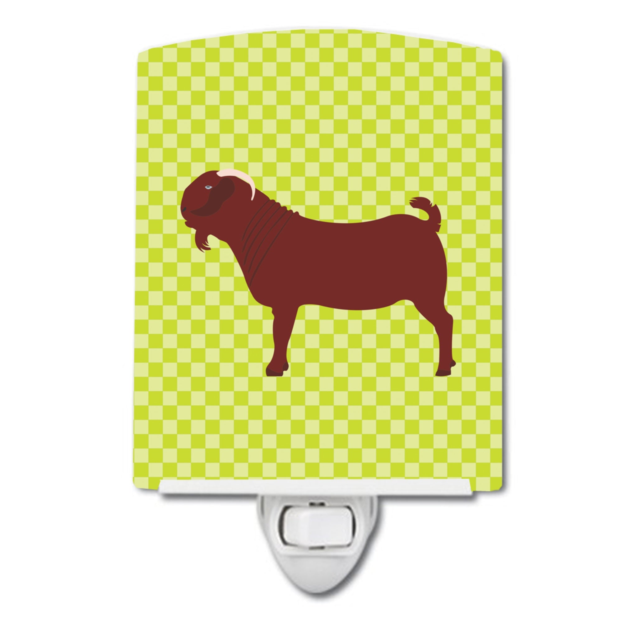  inchCarolines Treasures Kalahari Red Goat Green Ceramic Night Light, 6x4, Multicolor inch
