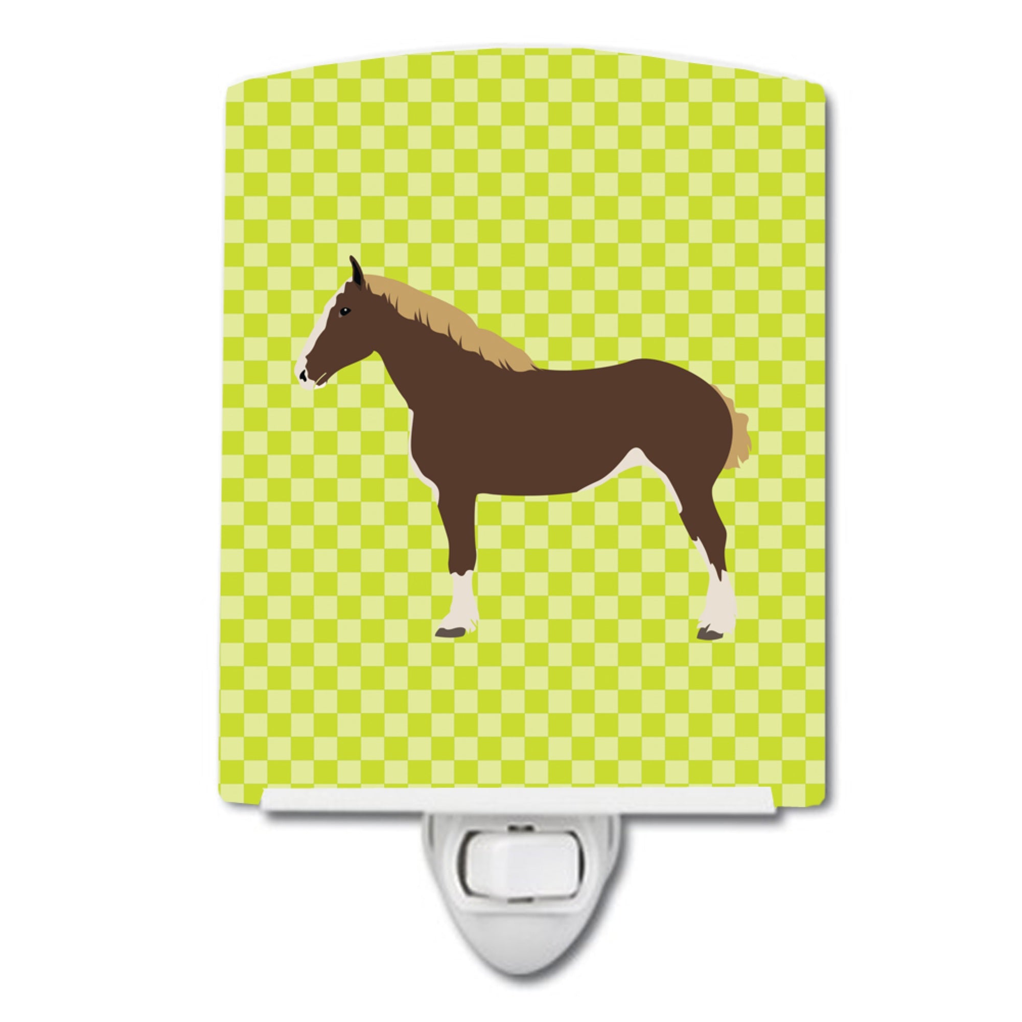  inchCarolines Treasures Percheron Horse Green Ceramic Night Light, 6x4, Multicolor inch