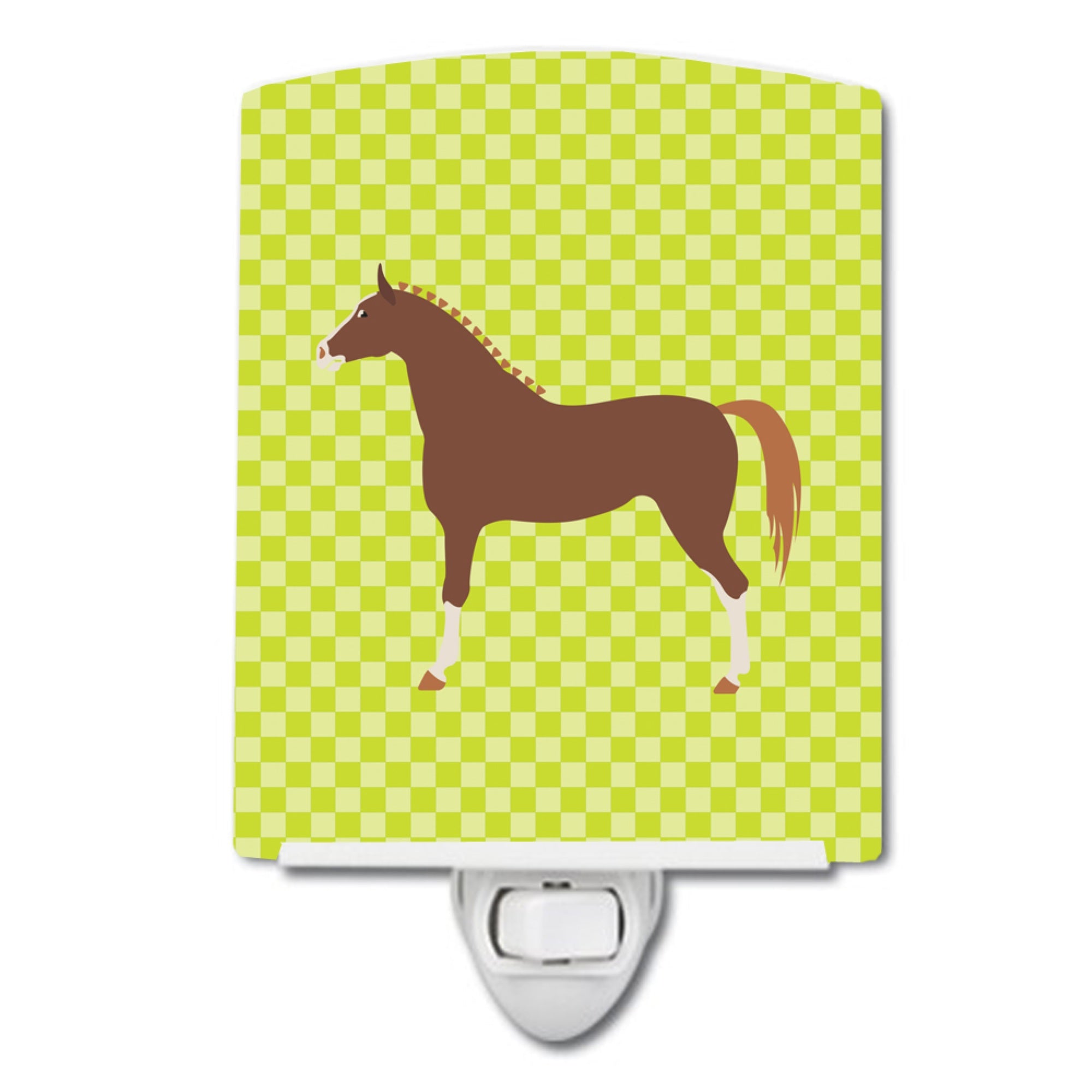  inchCarolines Treasures Hannoverian Horse Green Ceramic Night Light, 6x4, Multicolor inch