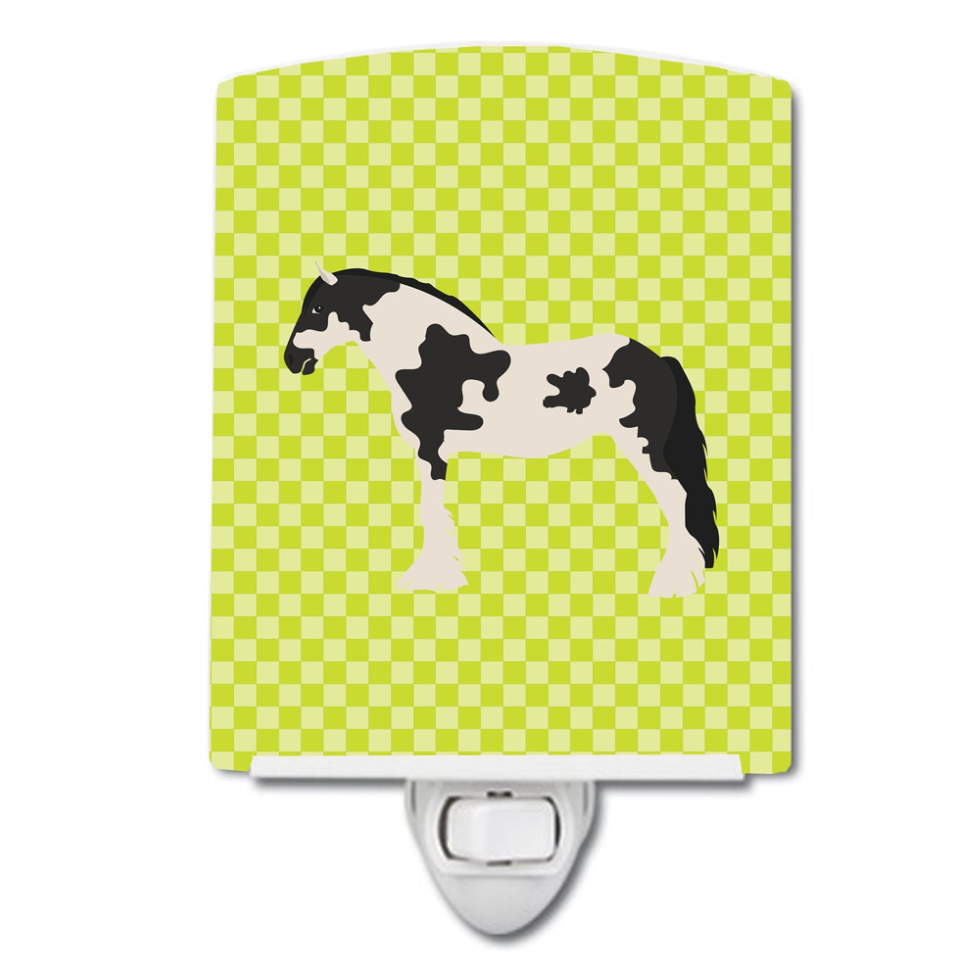  inchCarolines Treasures Cyldesdale Horse Green Ceramic Night Light, 6x4, Multicolor inch