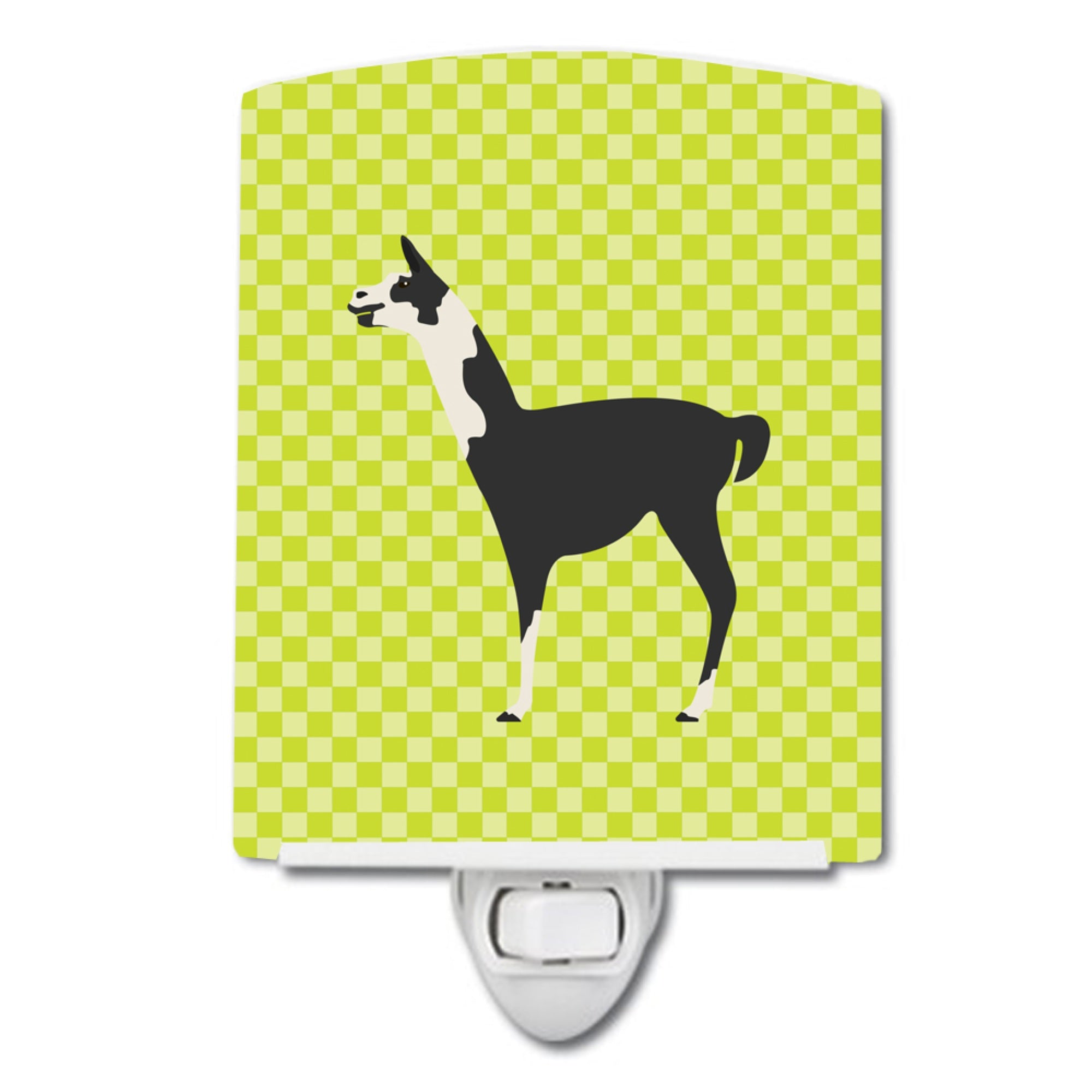  inchCarolines Treasures Llama Q Ara Green Ceramic Night Light, 6x4, Multicolor inch