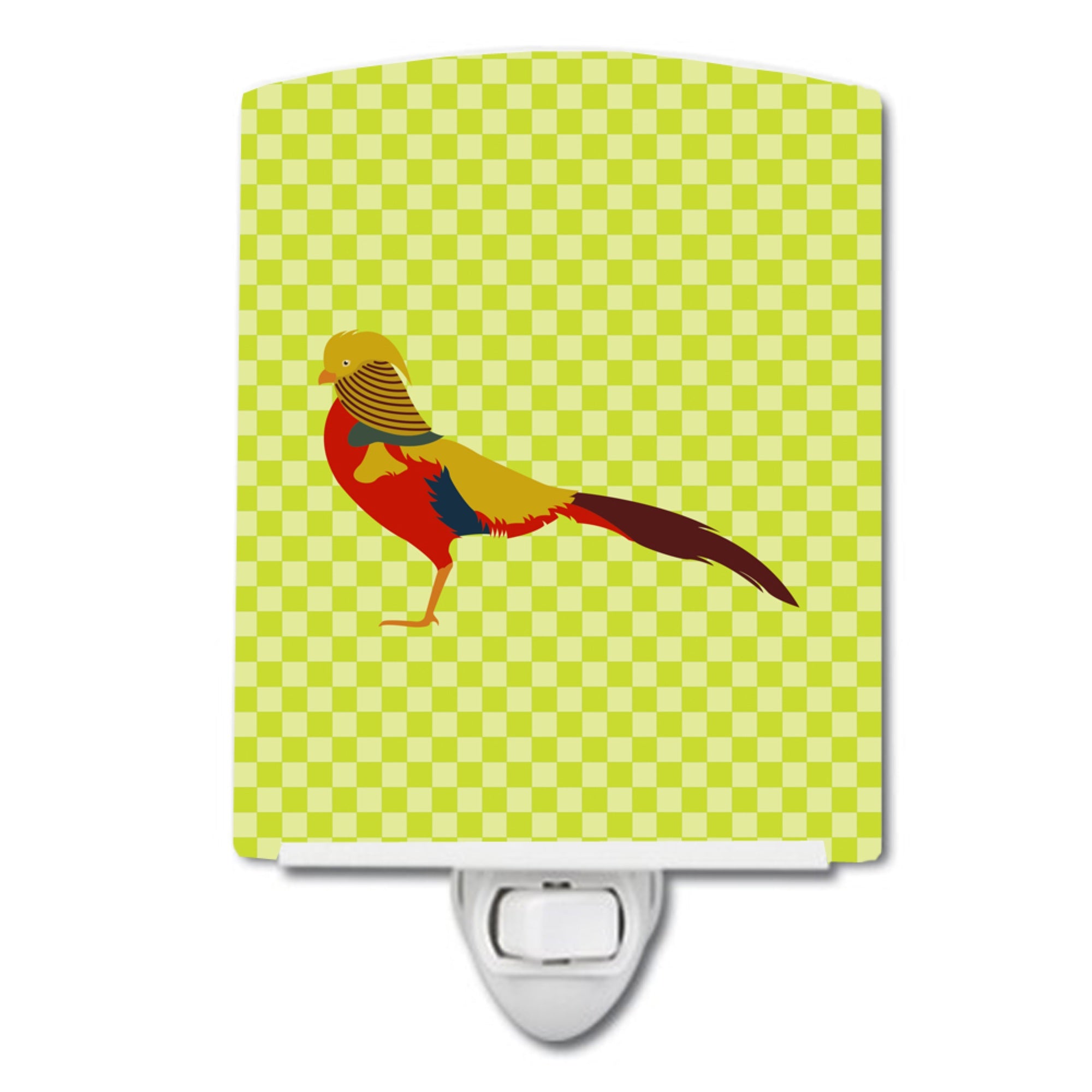  inchCarolines Treasures Golden or Chinese Pheasant Green Ceramic Night Light, 6x4, Multicolor inch