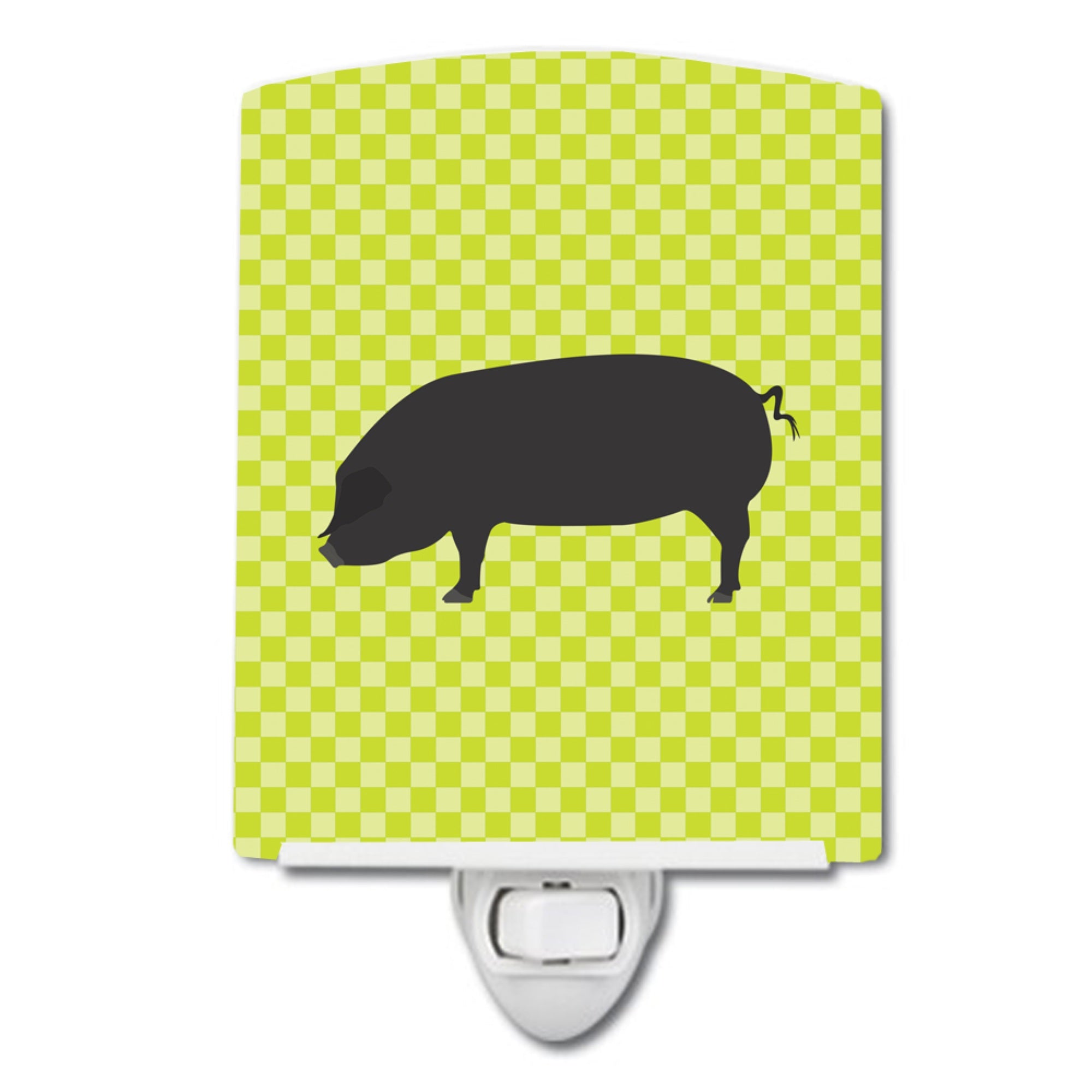  inchCarolines Treasures Devon Large Black Pig Green Ceramic Night Light, 6x4, Multicolor inch