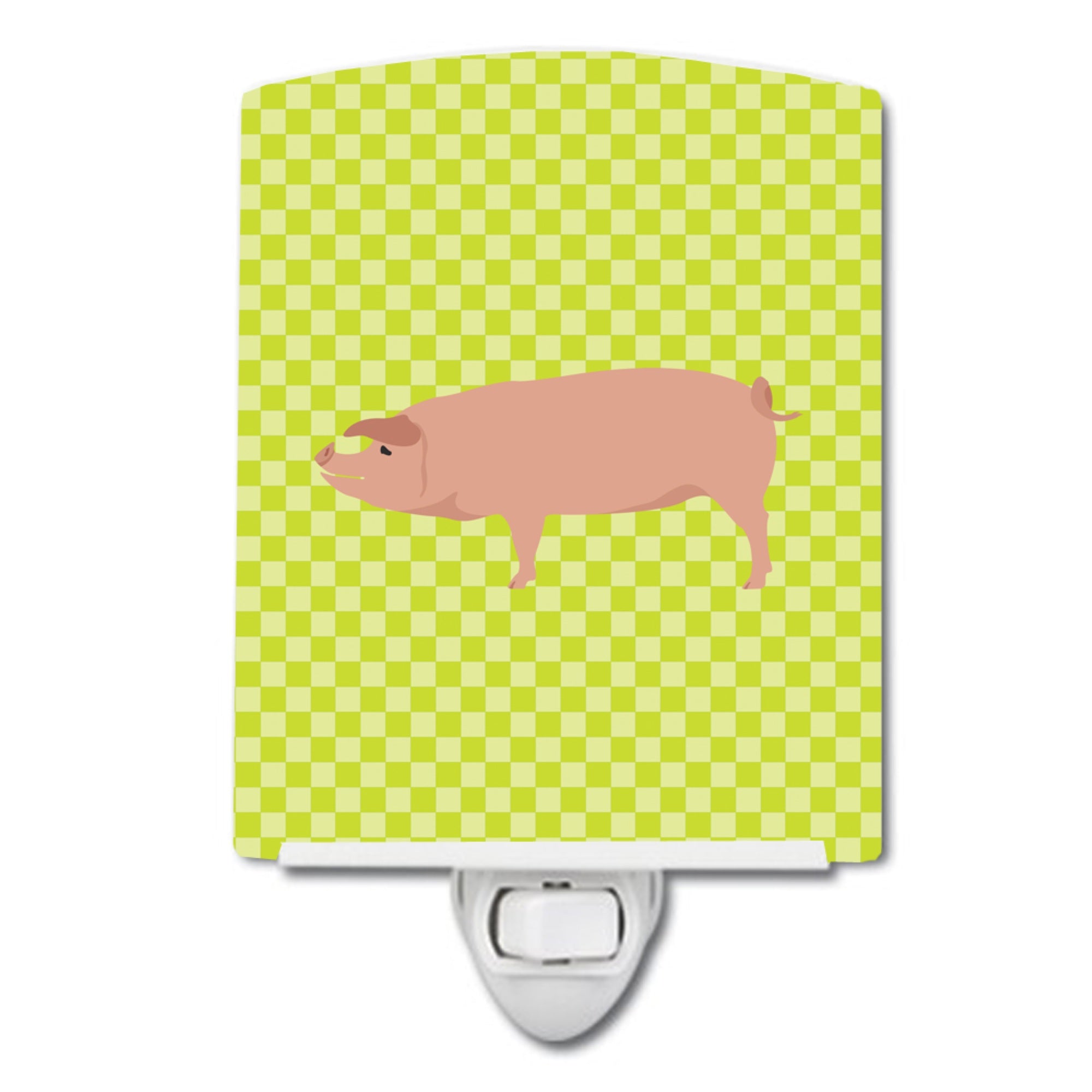  inchCarolines Treasures American Landrace Pig Green Ceramic Night Light, 6x4, Multicolor inch