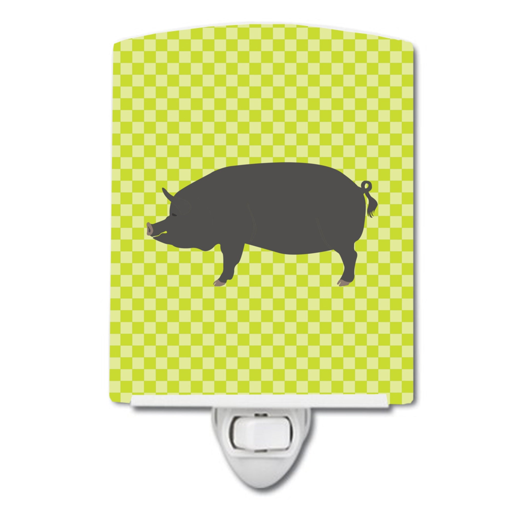  inchCarolines Treasures Berkshire Pig Green Ceramic Night Light, 6x4, Multicolor inch