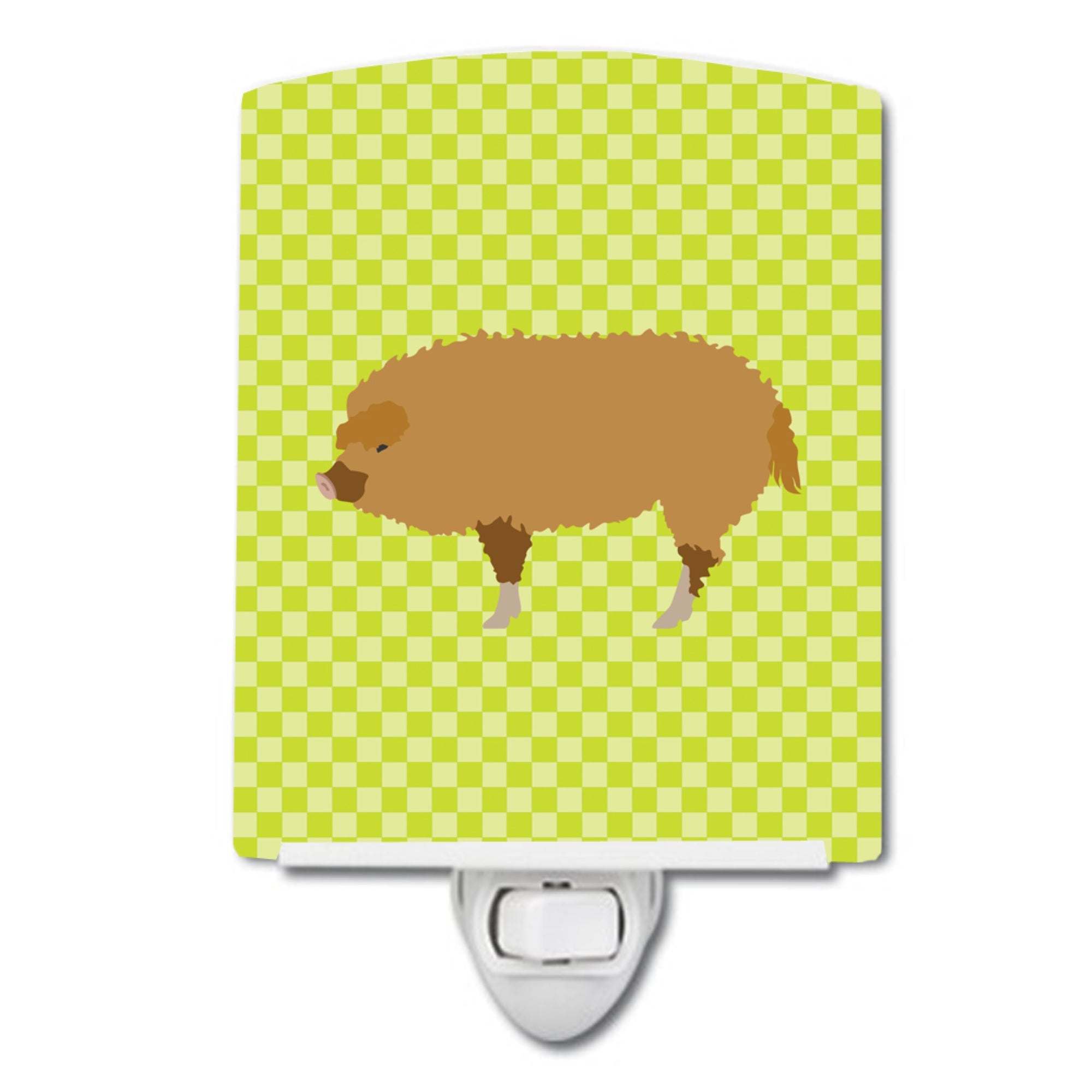  inchCarolines Treasures Hungarian Mangalica Pig Green Ceramic Night Light, 6x4, Multicolor inch
