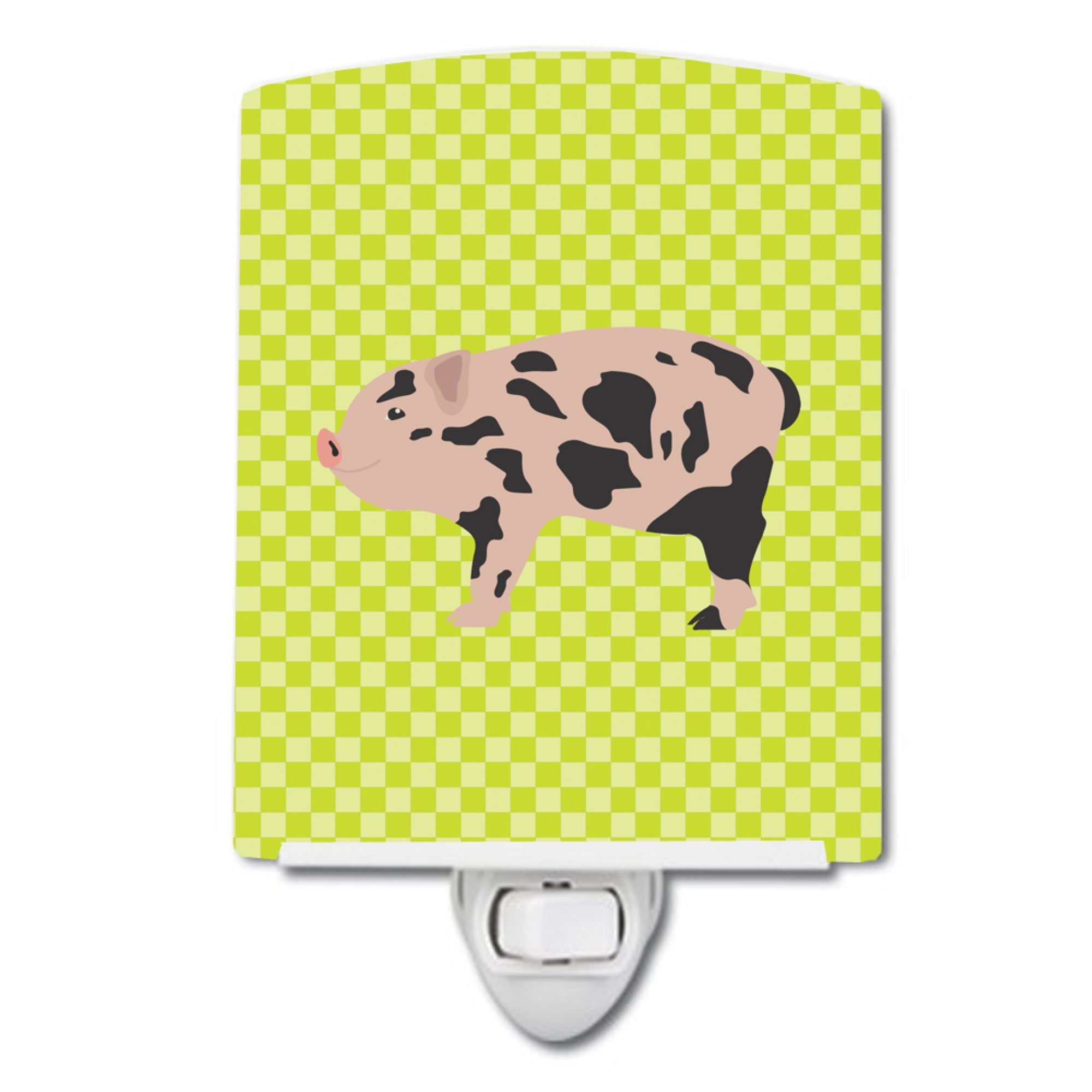  inchCarolines Treasures Mini Miniature Pig Green Ceramic Night Light, 6x4, Multicolor inch
