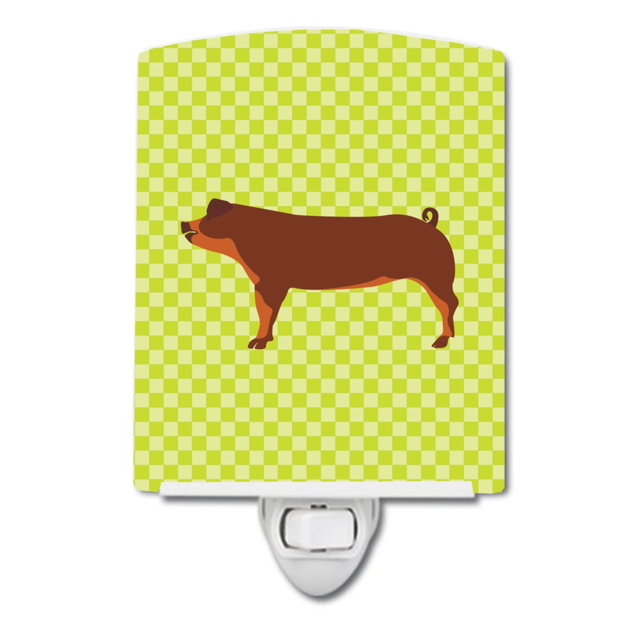  inchCarolines Treasures Duroc Pig Green Ceramic Night Light, 6x4, Multicolor inch