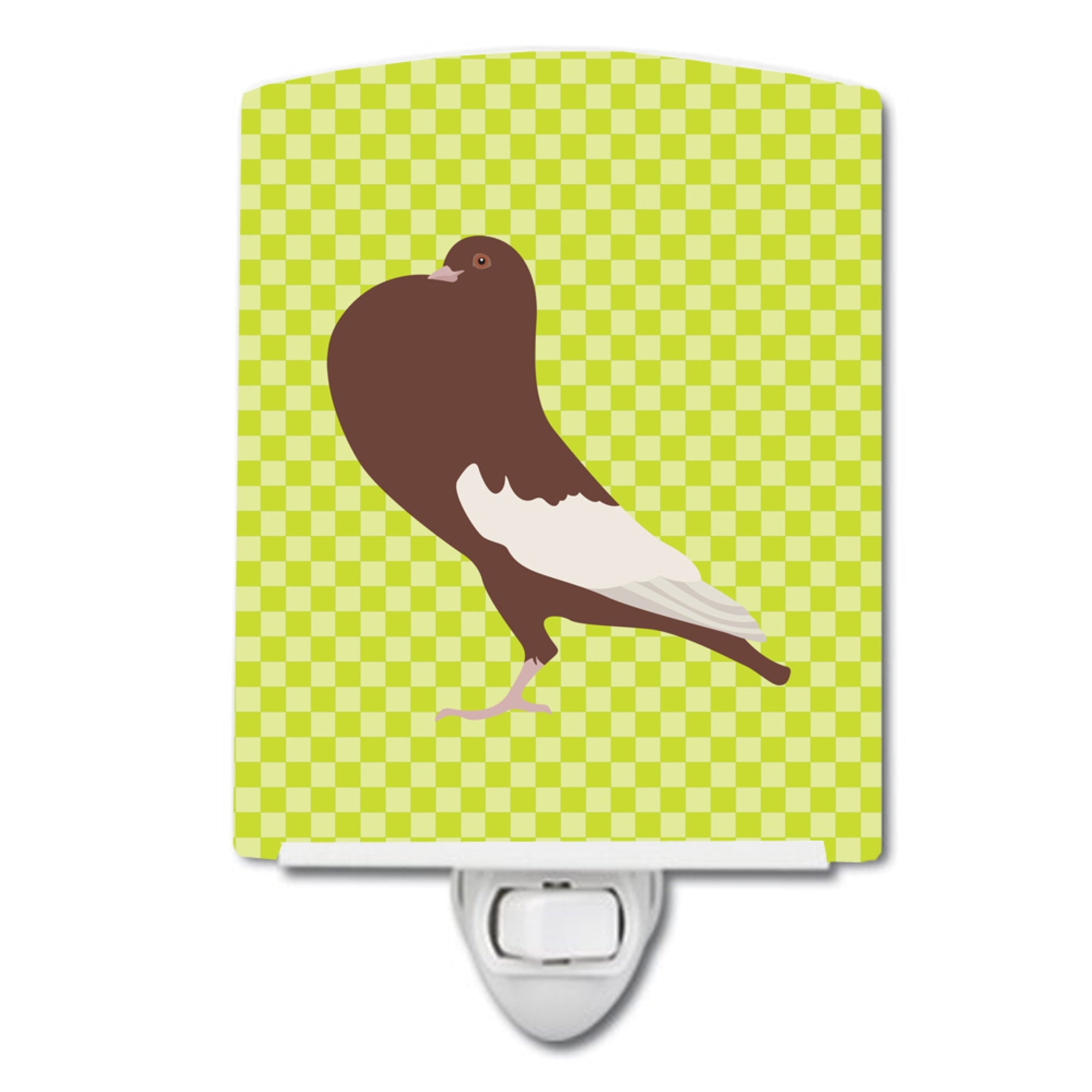  inchCarolines Treasures English Pouter Pigeon Green Ceramic Night Light, 6x4, Multicolor inch