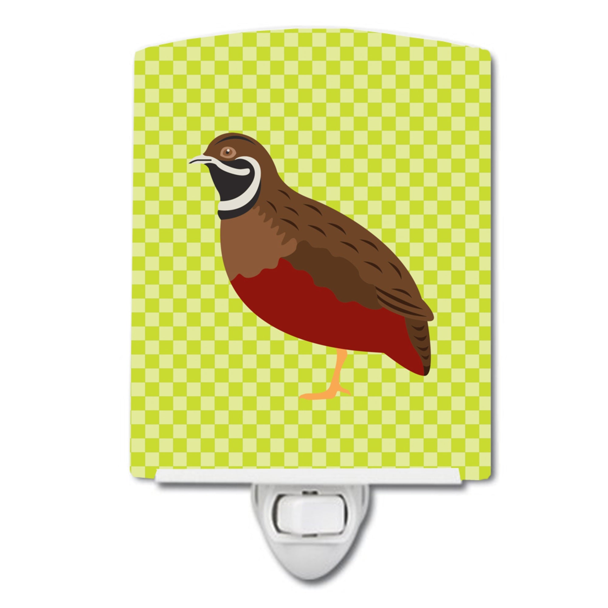  inchCarolines Treasures Chinese Painted or King Quail Green Ceramic Night Light, 6x4, Multicolor inch