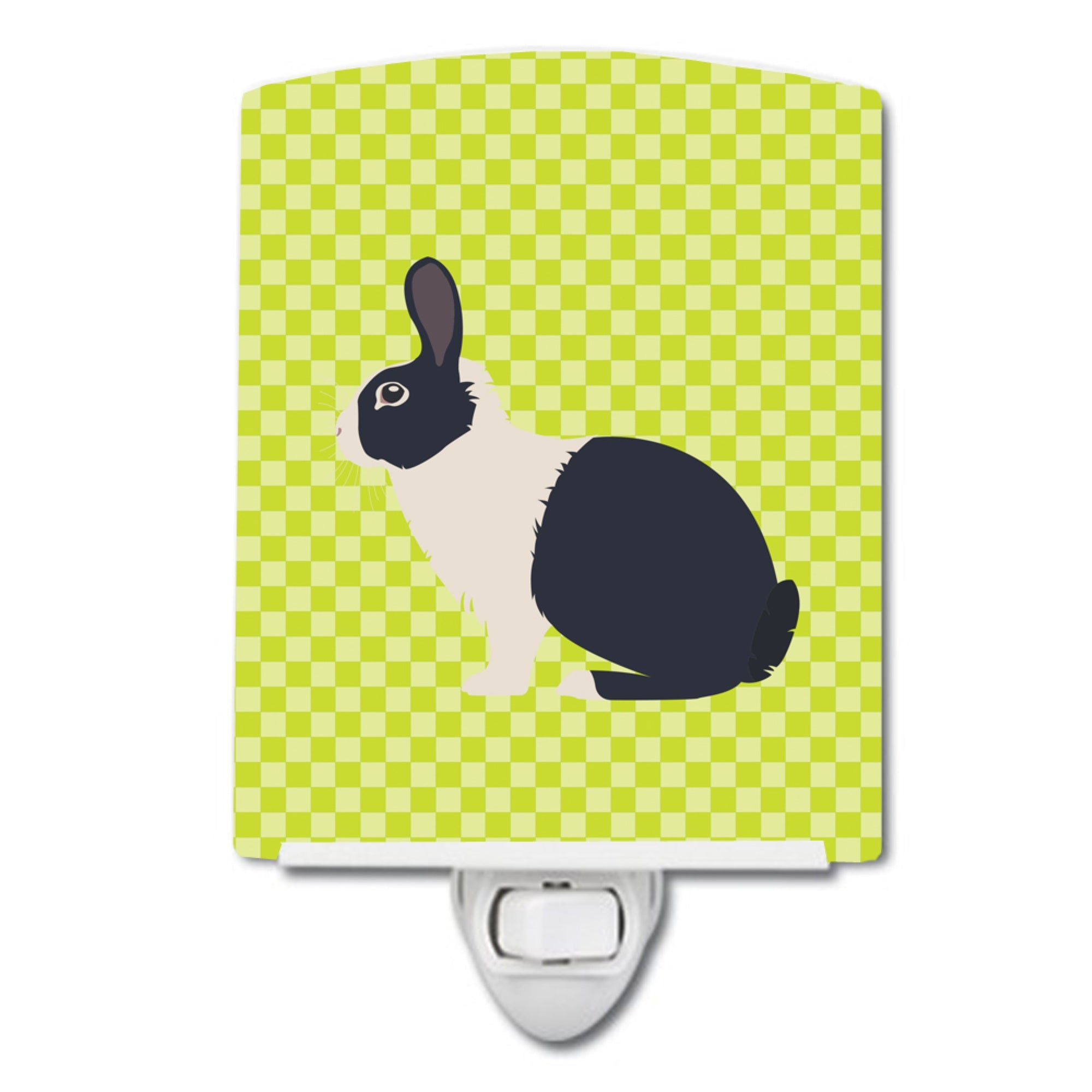  inchCarolines Treasures Dutch Rabbit Green Ceramic Night Light, 6x4, Multicolor inch