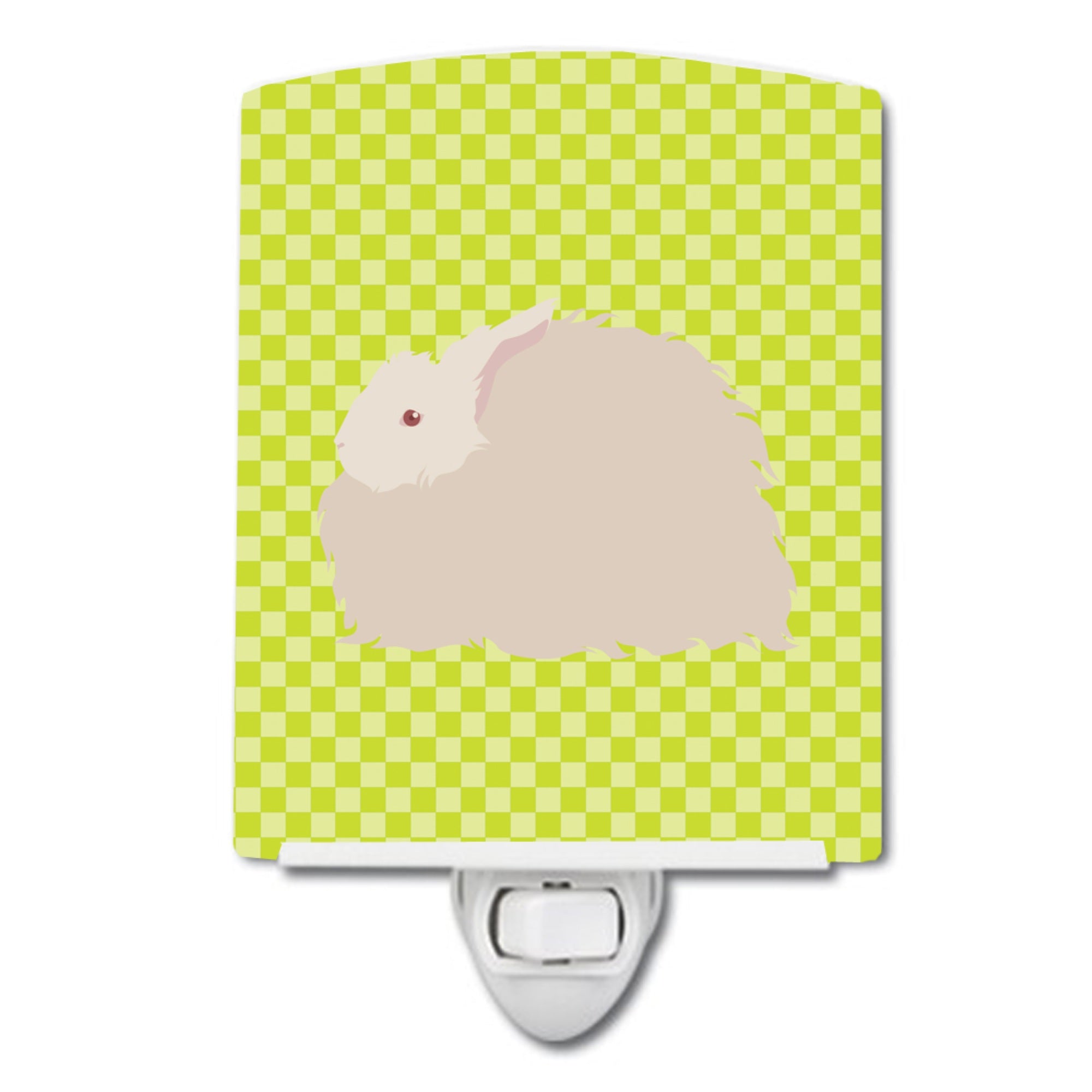  inchCarolines Treasures Fluffy Angora Rabbit Green Ceramic Night Light, 6x4, Multicolor inch