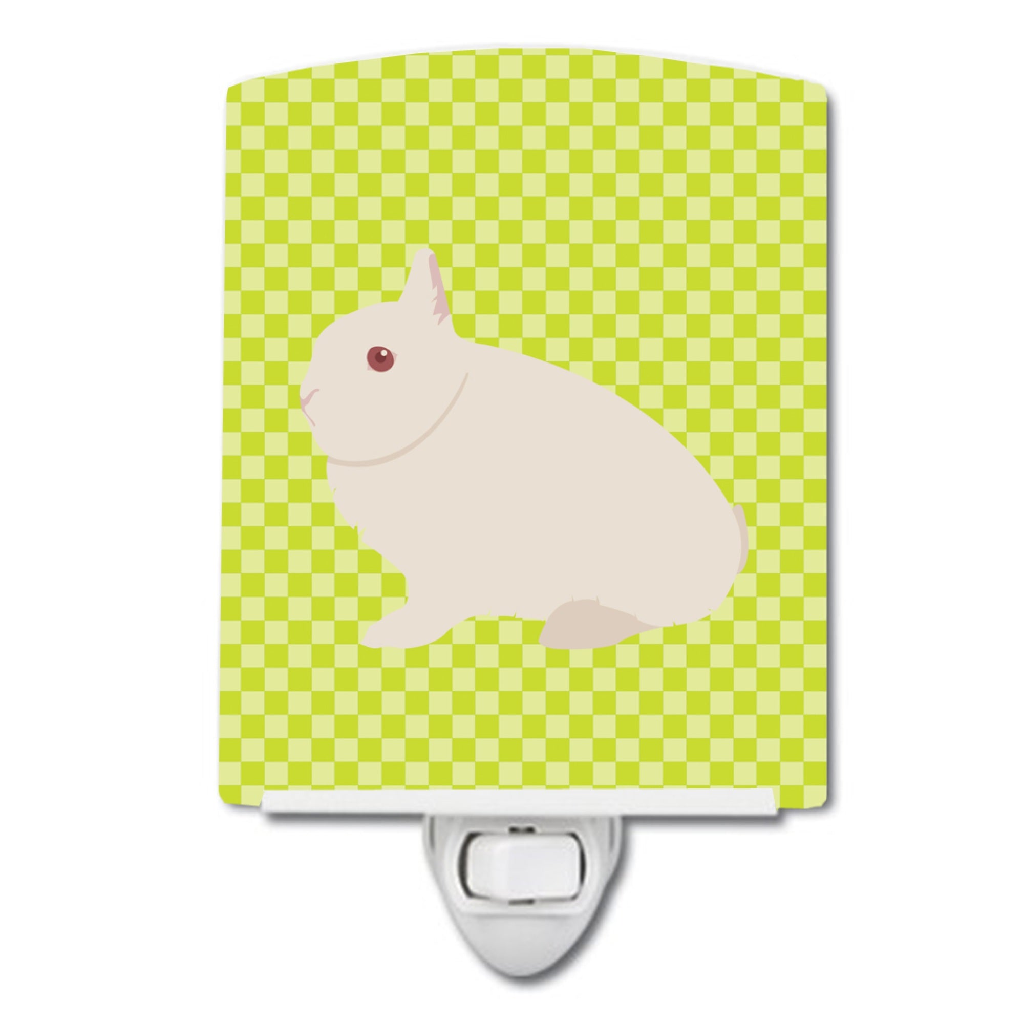  inchCarolines Treasures Hermelin Rabbit Green Ceramic Night Light, 6x4, Multicolor inch