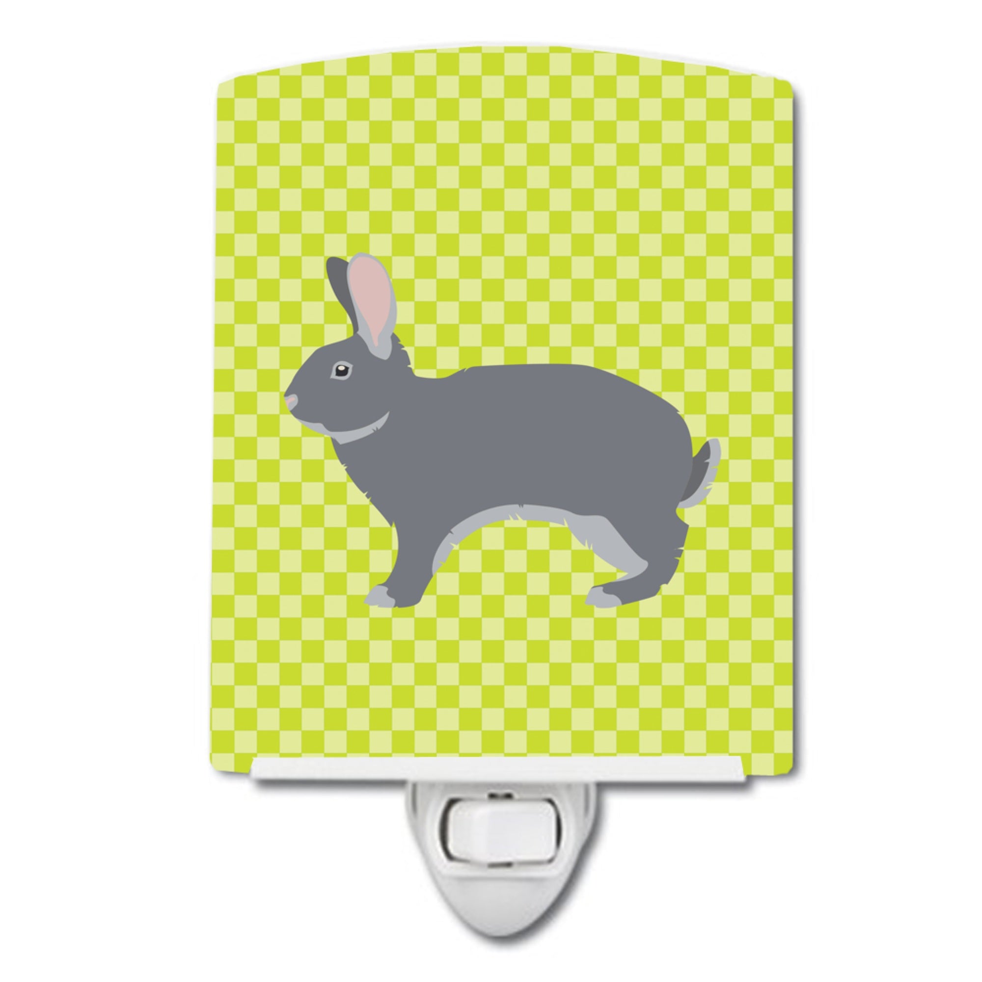  inchCarolines Treasures Giant Chinchilla Rabbit Green Ceramic Night Light, 6x4, Multicolor inch