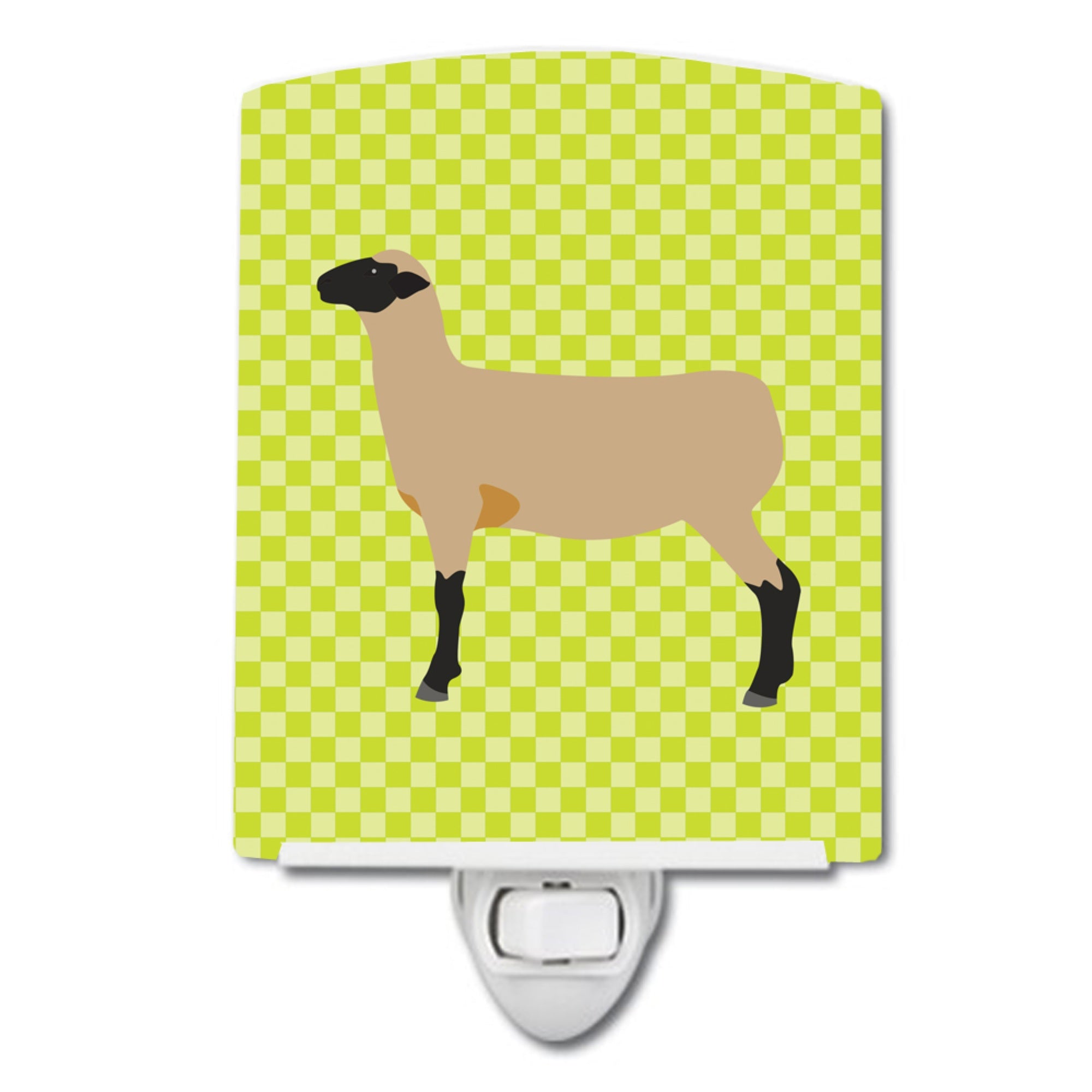  inchCarolines Treasures Hampshire Down Sheep Green Ceramic Night Light, 6x4, Multicolor inch
