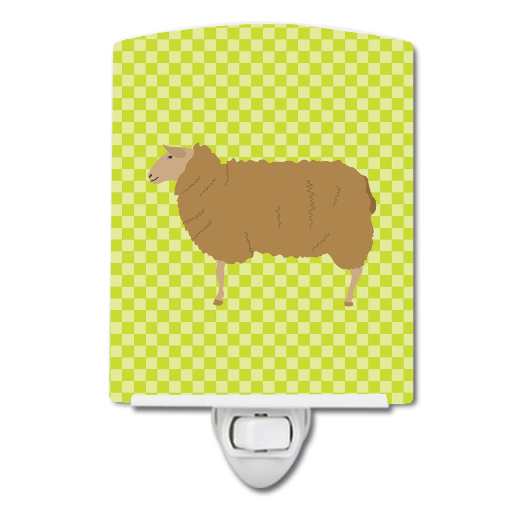  inchCarolines Treasures East Friesian Sheep Green Ceramic Night Light, 6x4, Multicolor inch