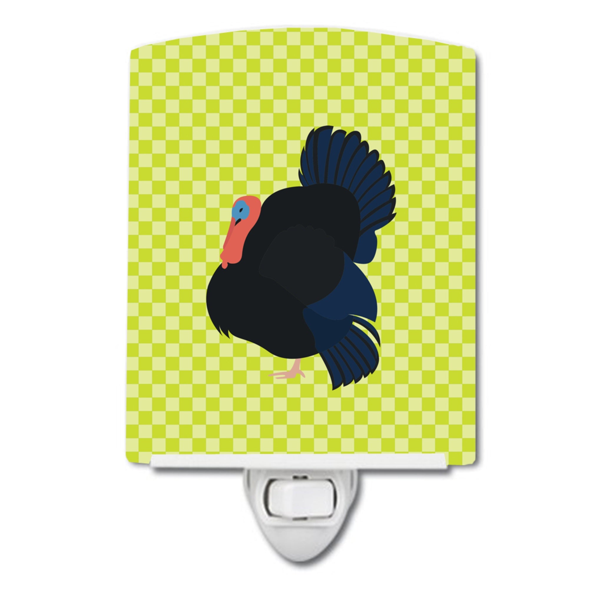  inchCarolines Treasures Norfolk Black Turkey Green Ceramic Night Light, 6x4, Multicolor inch