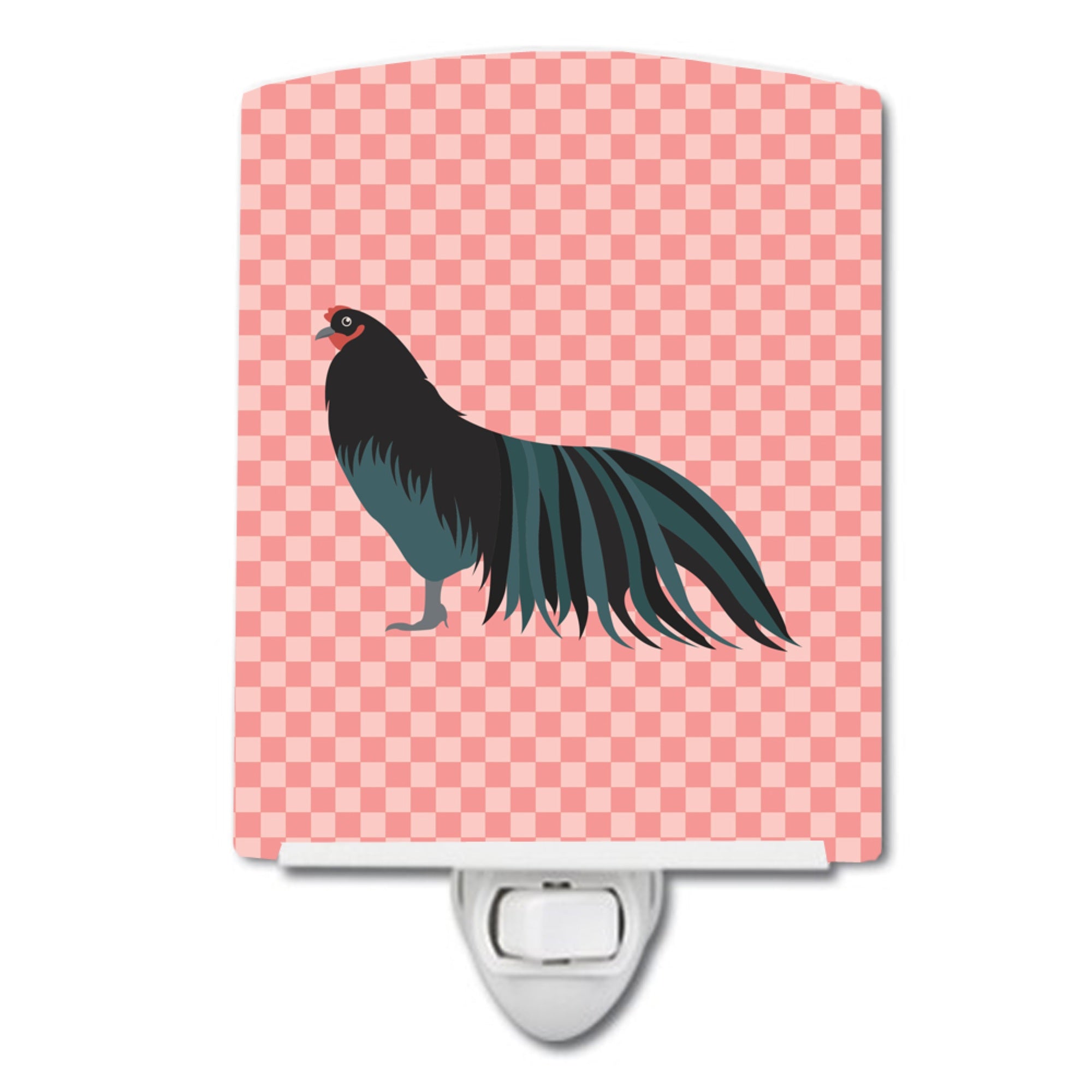  inchCarolines Treasures Sumatra Chicken Pink Check Ceramic Night Light, 6x4, Multicolor inch