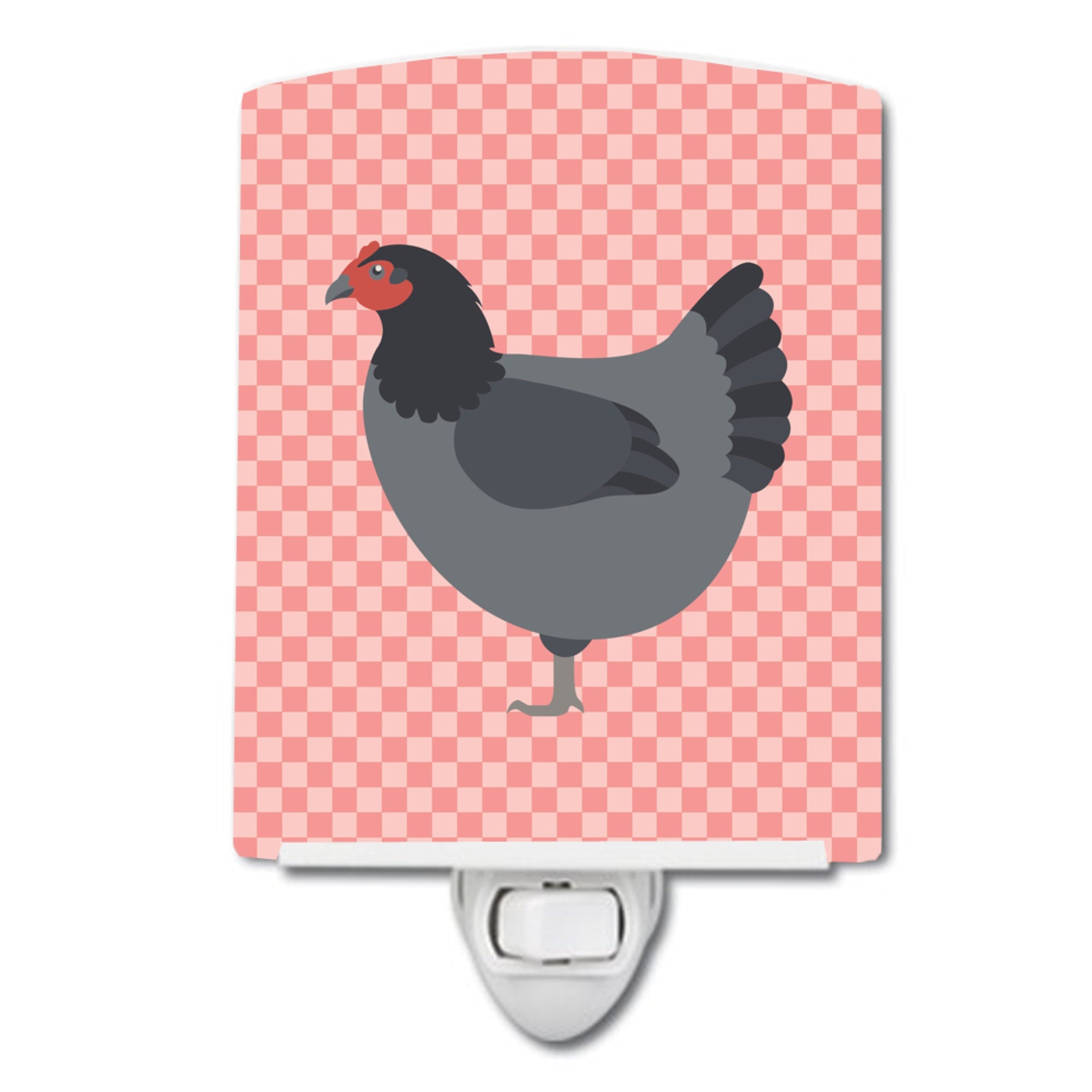  inchCarolines Treasures Jersey Giant Chicken Pink Check Ceramic Night Light, 6x4, Multicolor inch