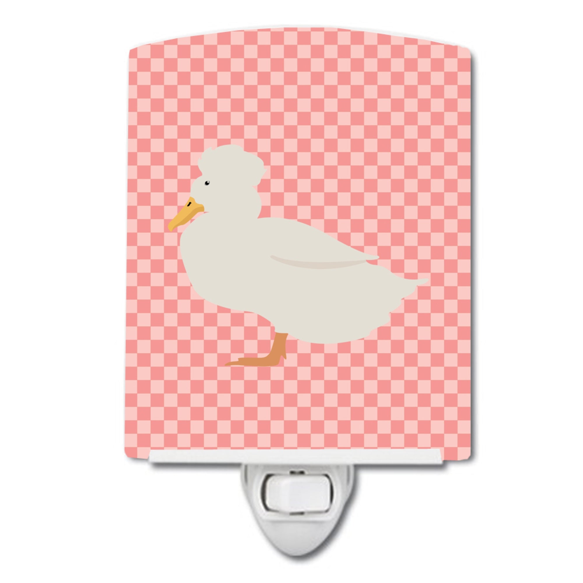  inchCarolines Treasures Crested Duck Pink Check Ceramic Night Light, 6x4, Multicolor inch