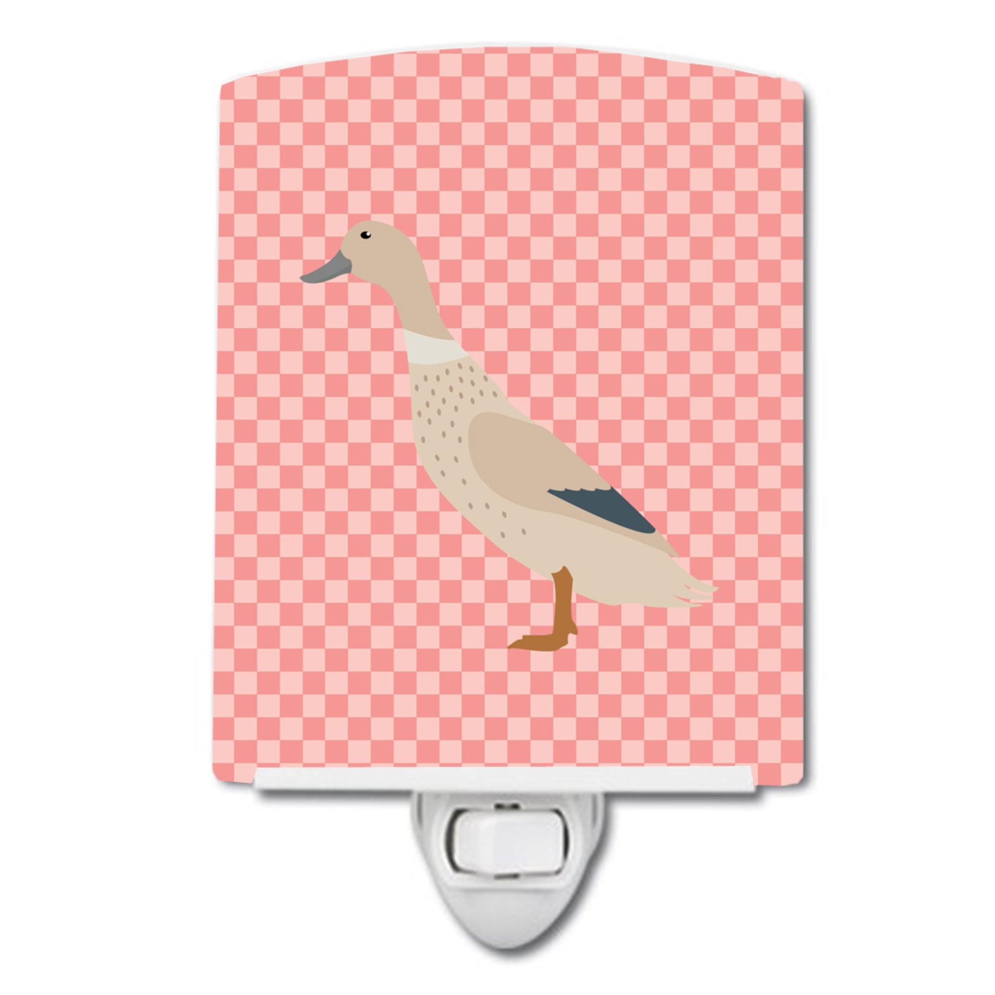  inchCarolines Treasures West Harlequin Duck Pink Check Ceramic Night Light, 6x4, Multicolor inch