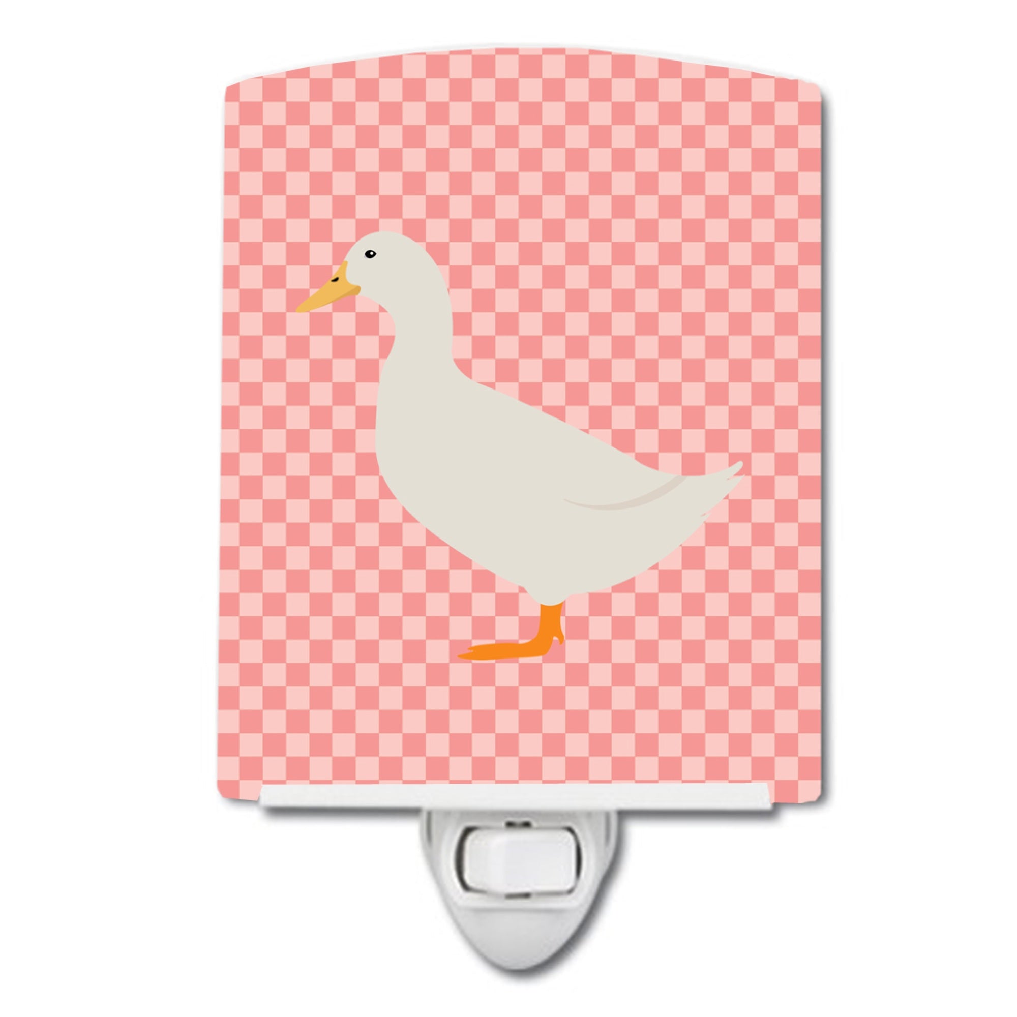  inchCarolines Treasures American Pekin Duck Pink Check Ceramic Night Light, 6x4, Multicolor inch