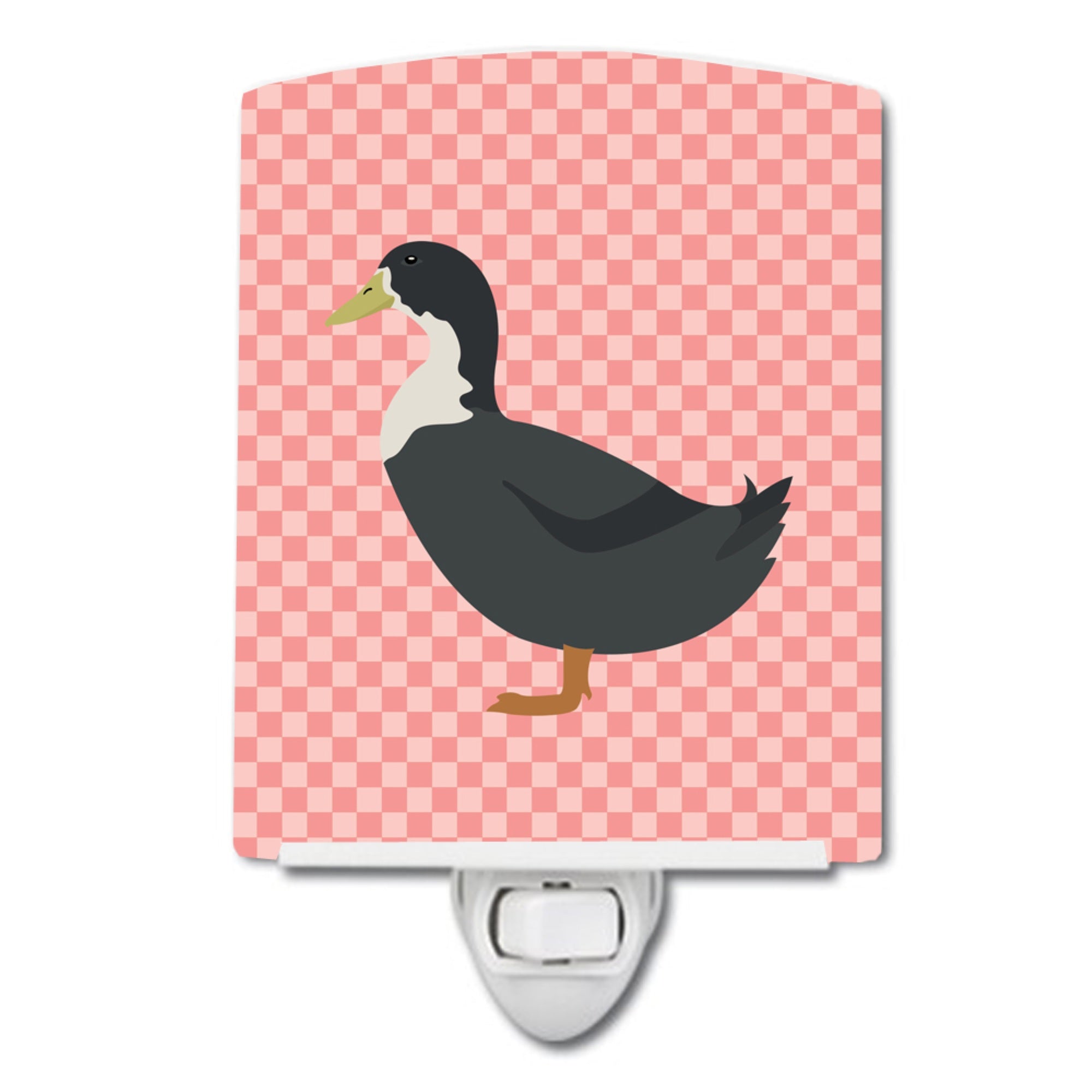  inchCarolines Treasures Blue Swedish Duck Pink Check Ceramic Night Light, 6x4, Multicolor inch