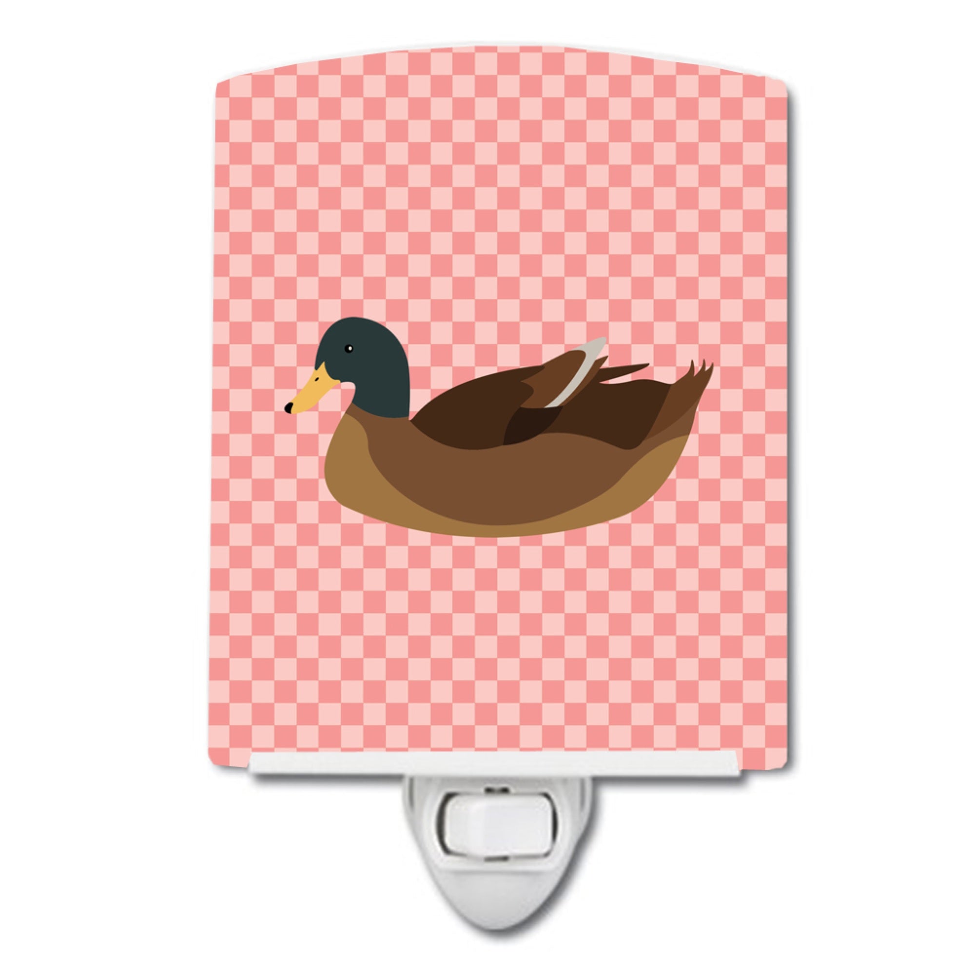  inchCarolines Treasures Khaki Campbell Duck Pink Check Ceramic Night Light, 6x4, Multicolor inch