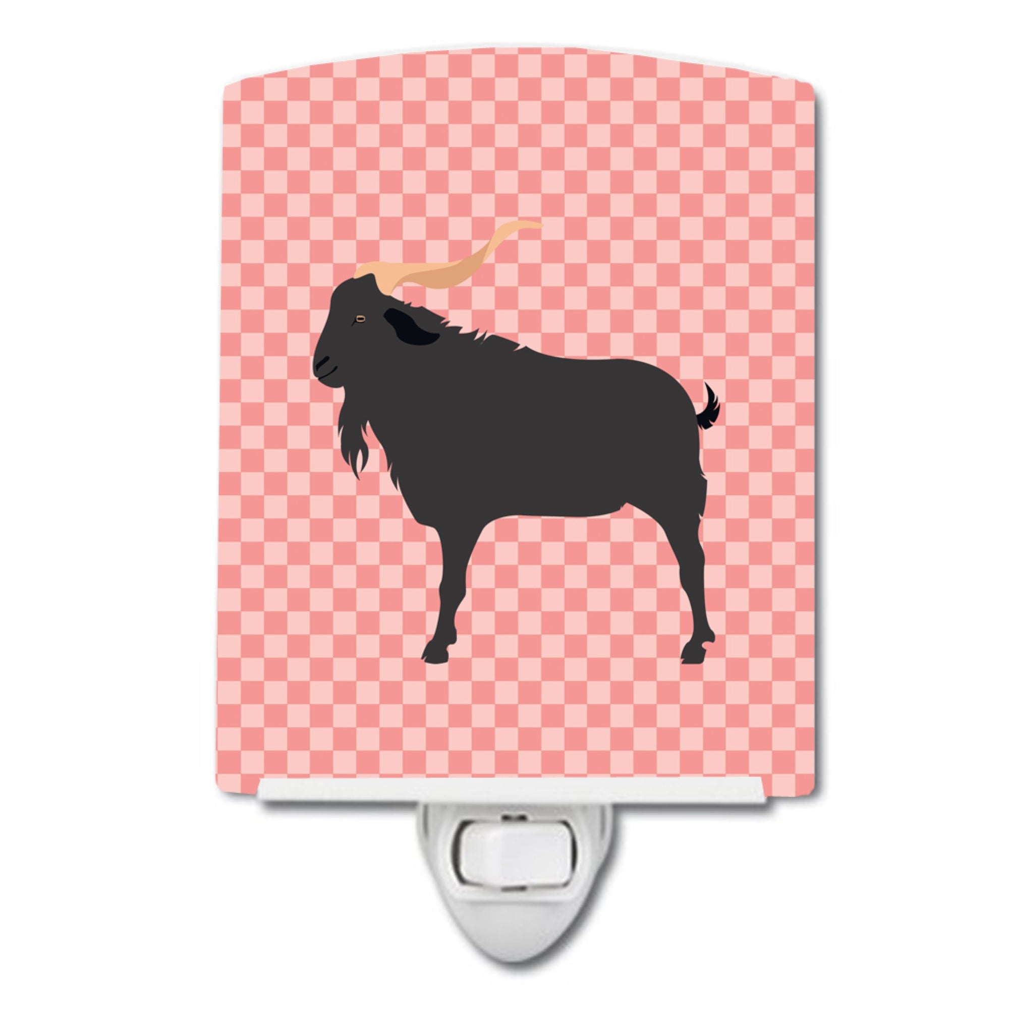  inchCarolines Treasures Verata Goat Pink Check Ceramic Night Light, 6x4, Multicolor inch