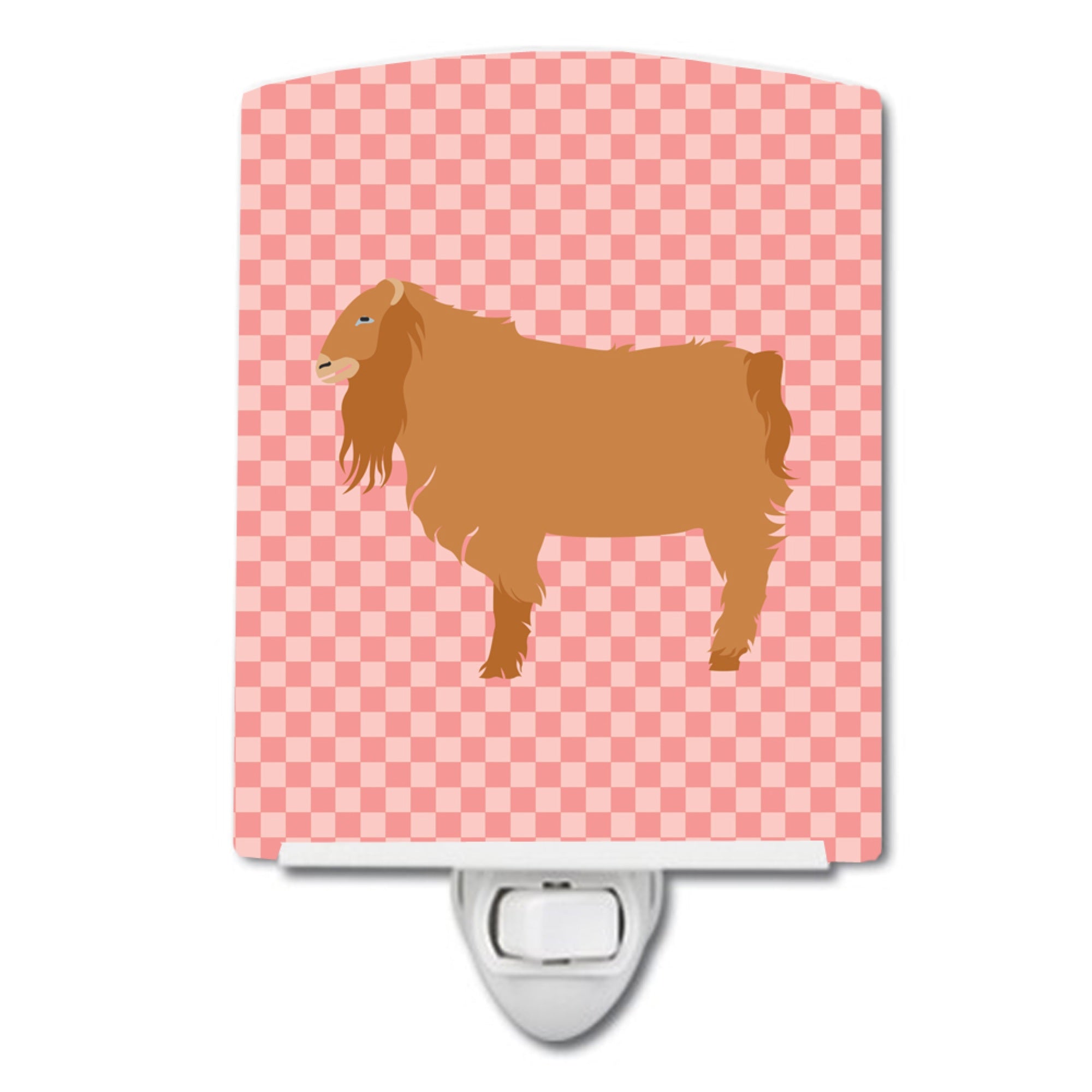 inchCarolines Treasures American Lamancha Goat Pink Check Ceramic Night Light, 6x4, Multicolor inch